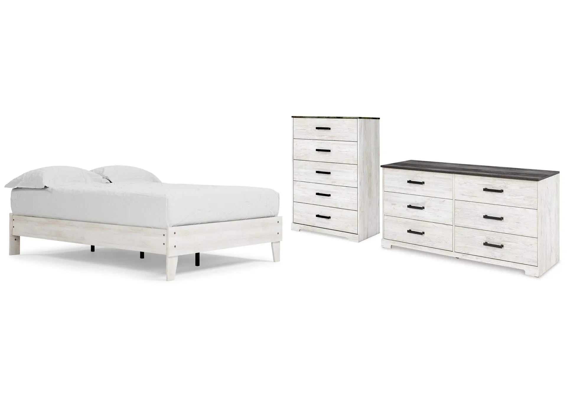 Shawburn Full Platform Bed with Dresser and Chest