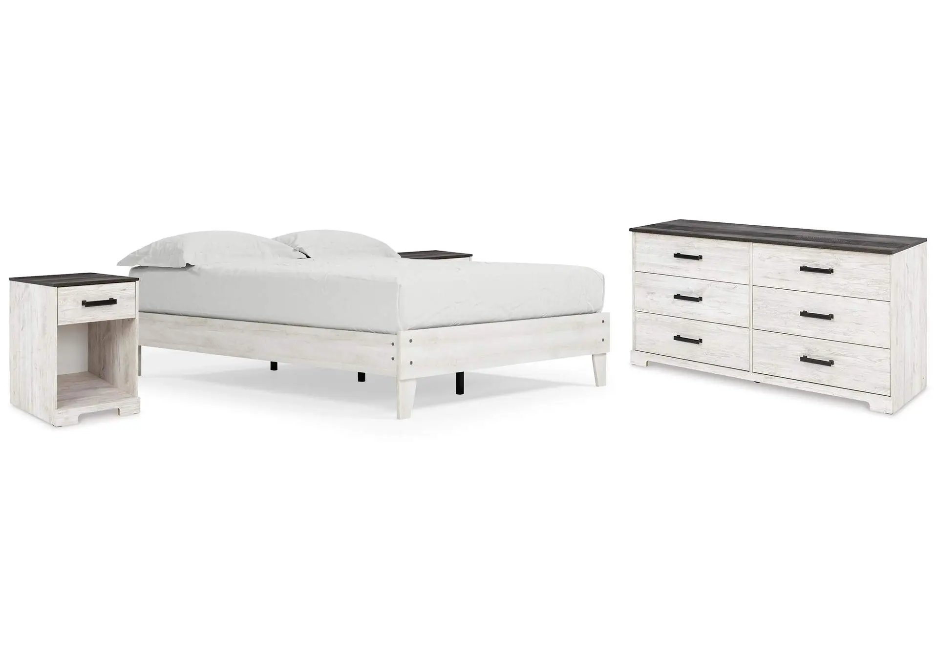 Shawburn Queen Platform Bed with Dresser and 2 Nightstands
