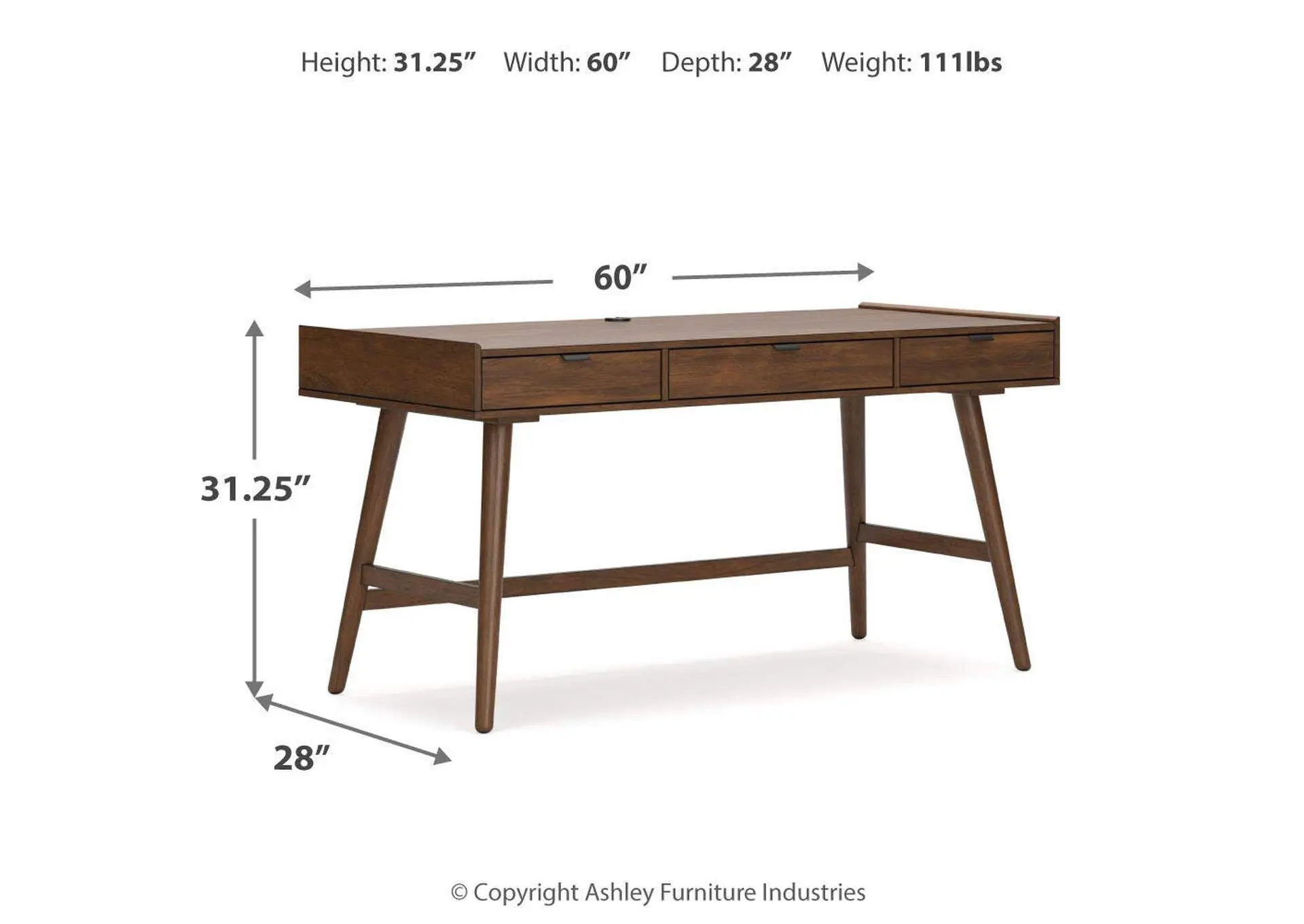 Lyncott Home Office Desk with Chair — view 20