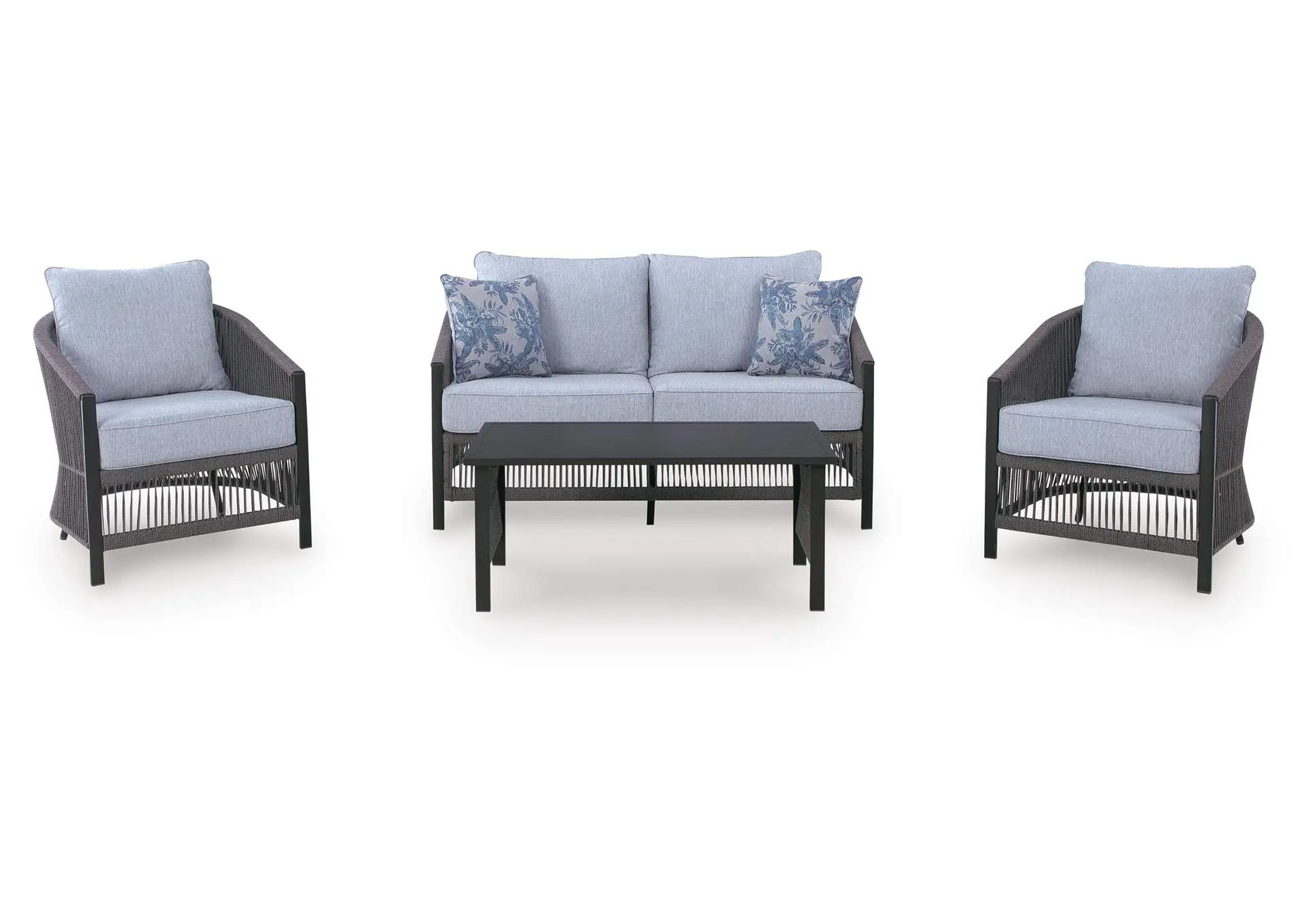 Bridges Beach Outdoor Love/Chairs/Table Set (Set of 4)