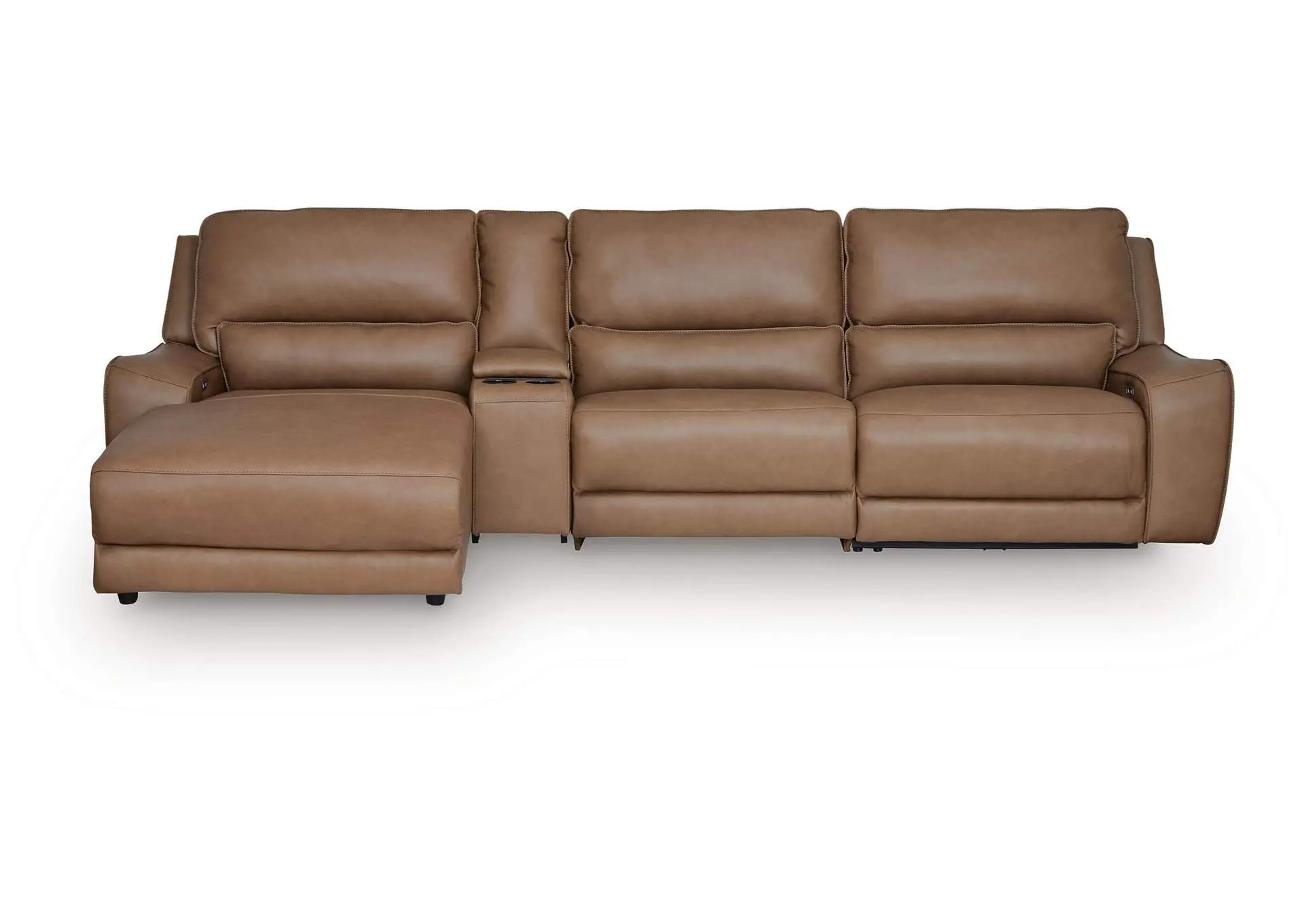 DeepWakes 4-Piece Reclining Sectional with Chaise and Storage Console