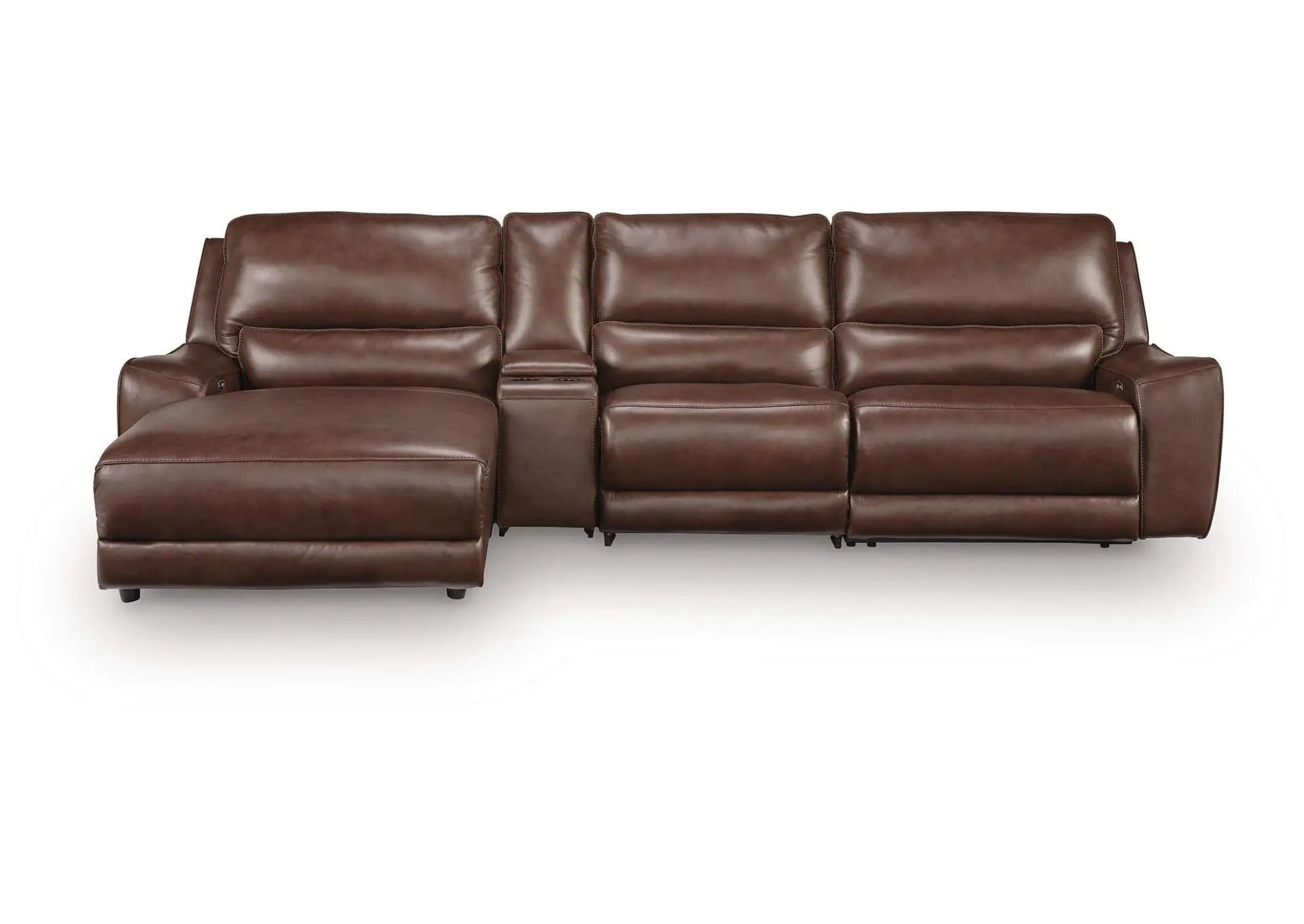 DeepWakes 4-Piece Reclining Sectional with Chaise and Storage Console