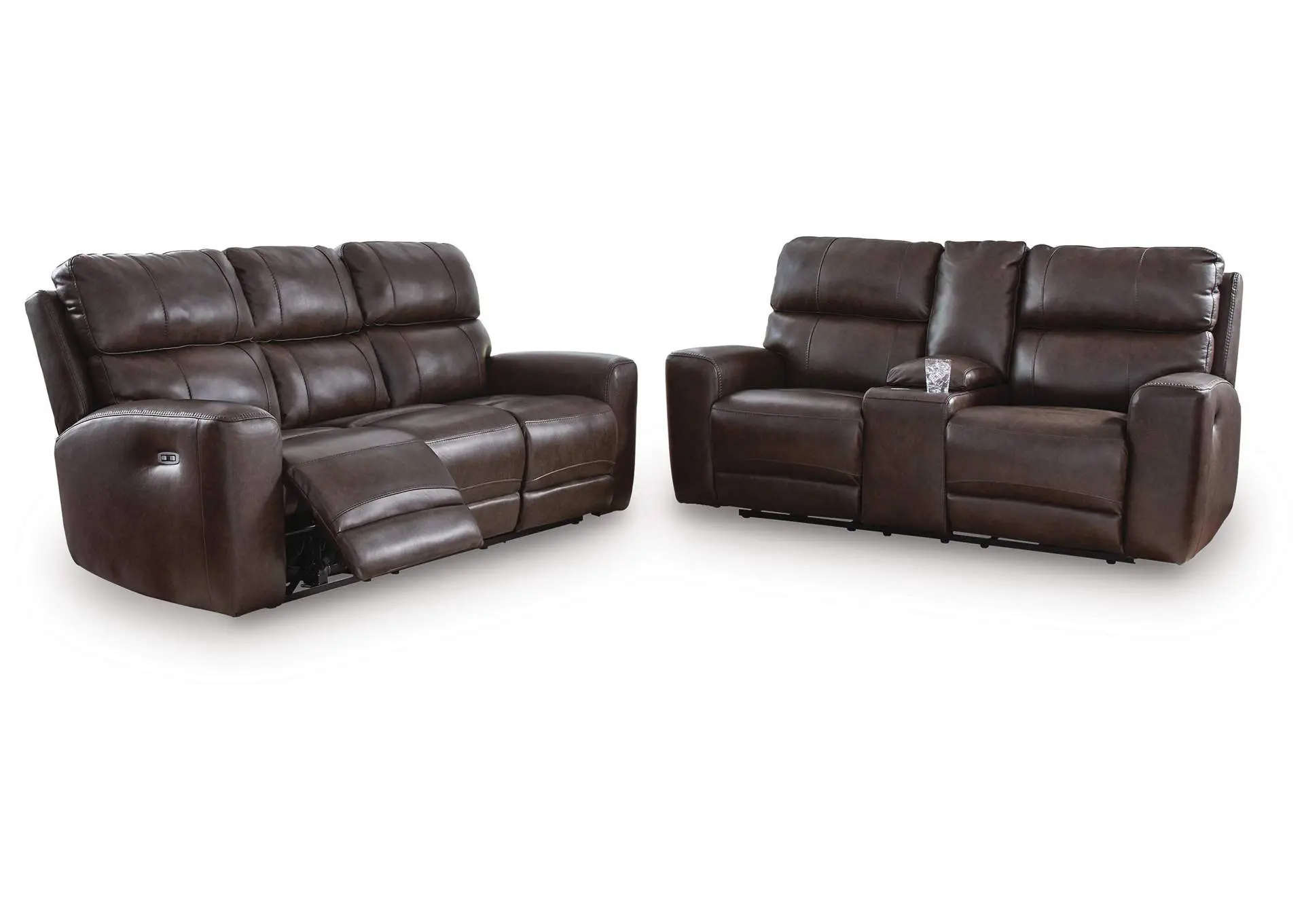 Beadel Dual Power Leather Reclining Sofa and Loveseat