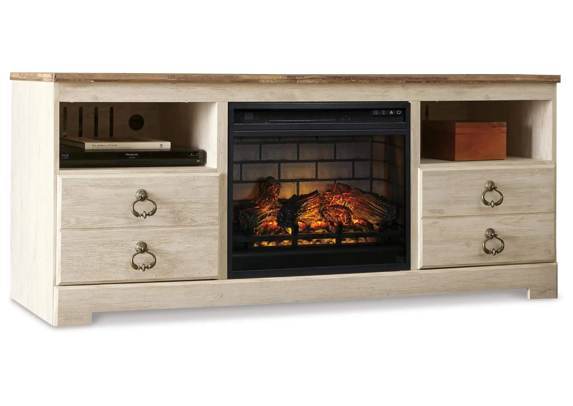 Willowton 64" TV Stand with Electric Fireplace