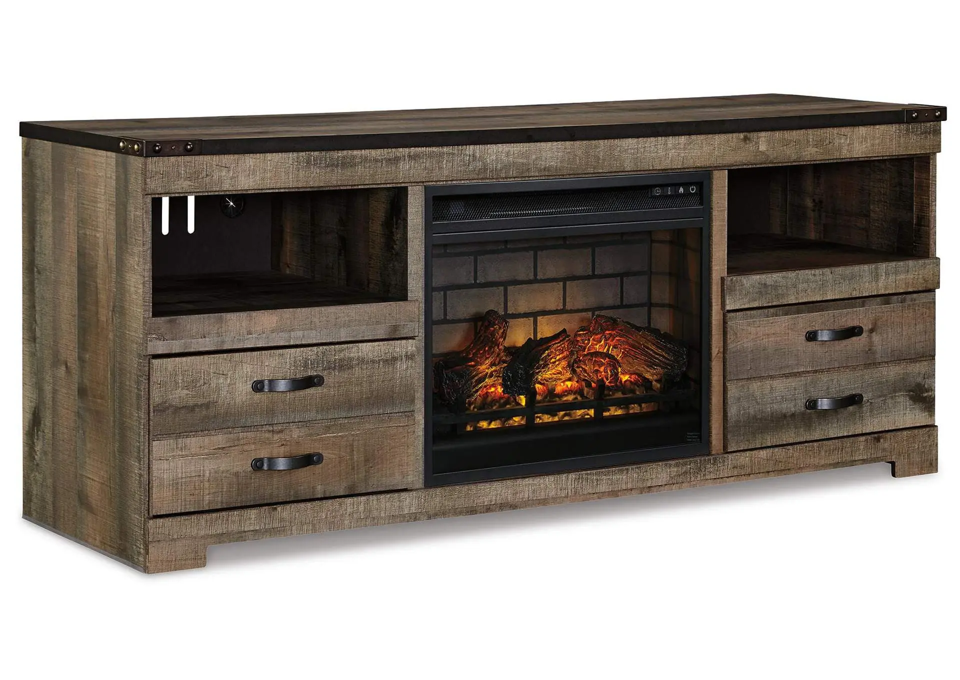 Trinell 63" TV Stand with Electric Fireplace