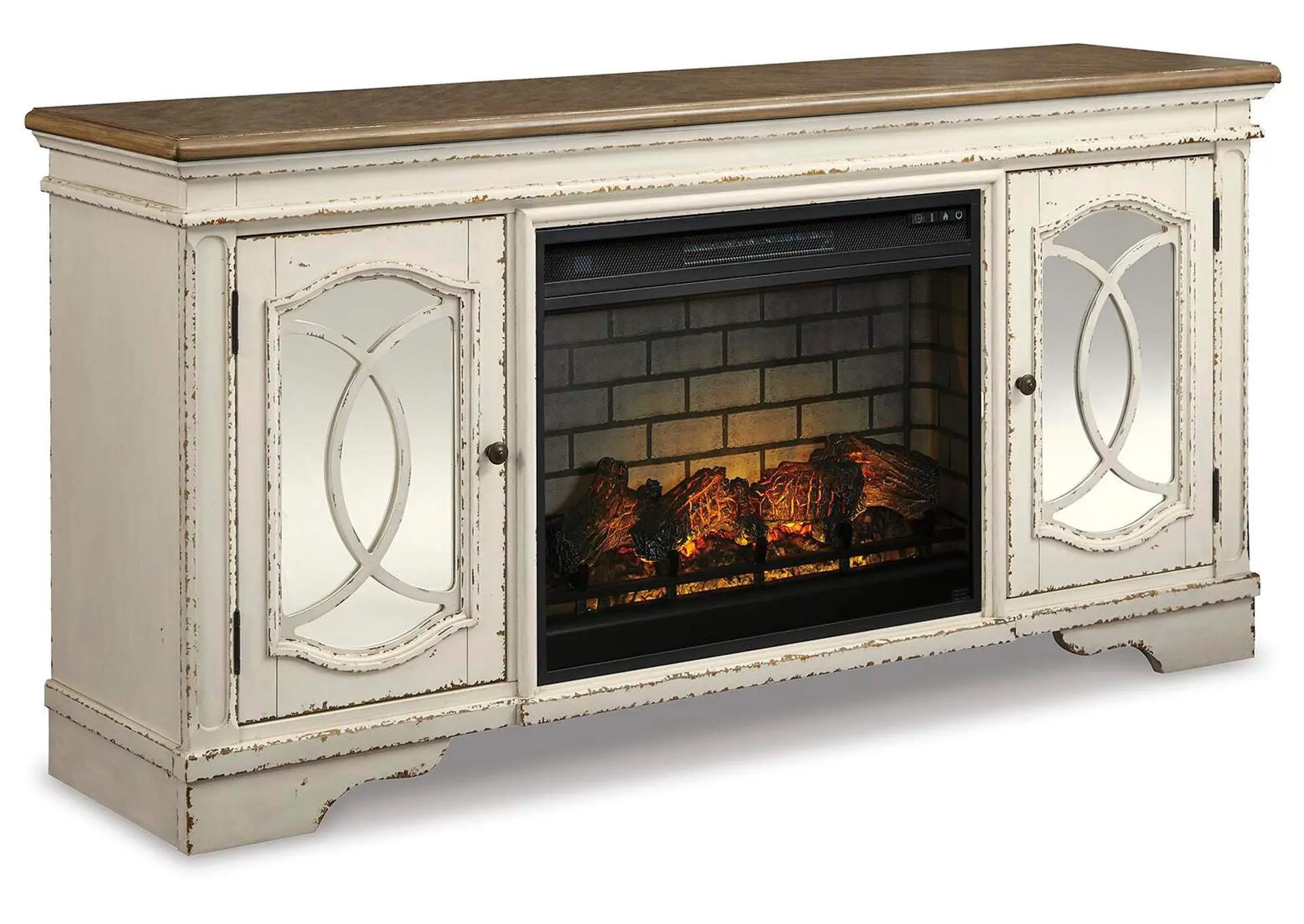 Realyn 74" TV Stand with Electric Fireplace