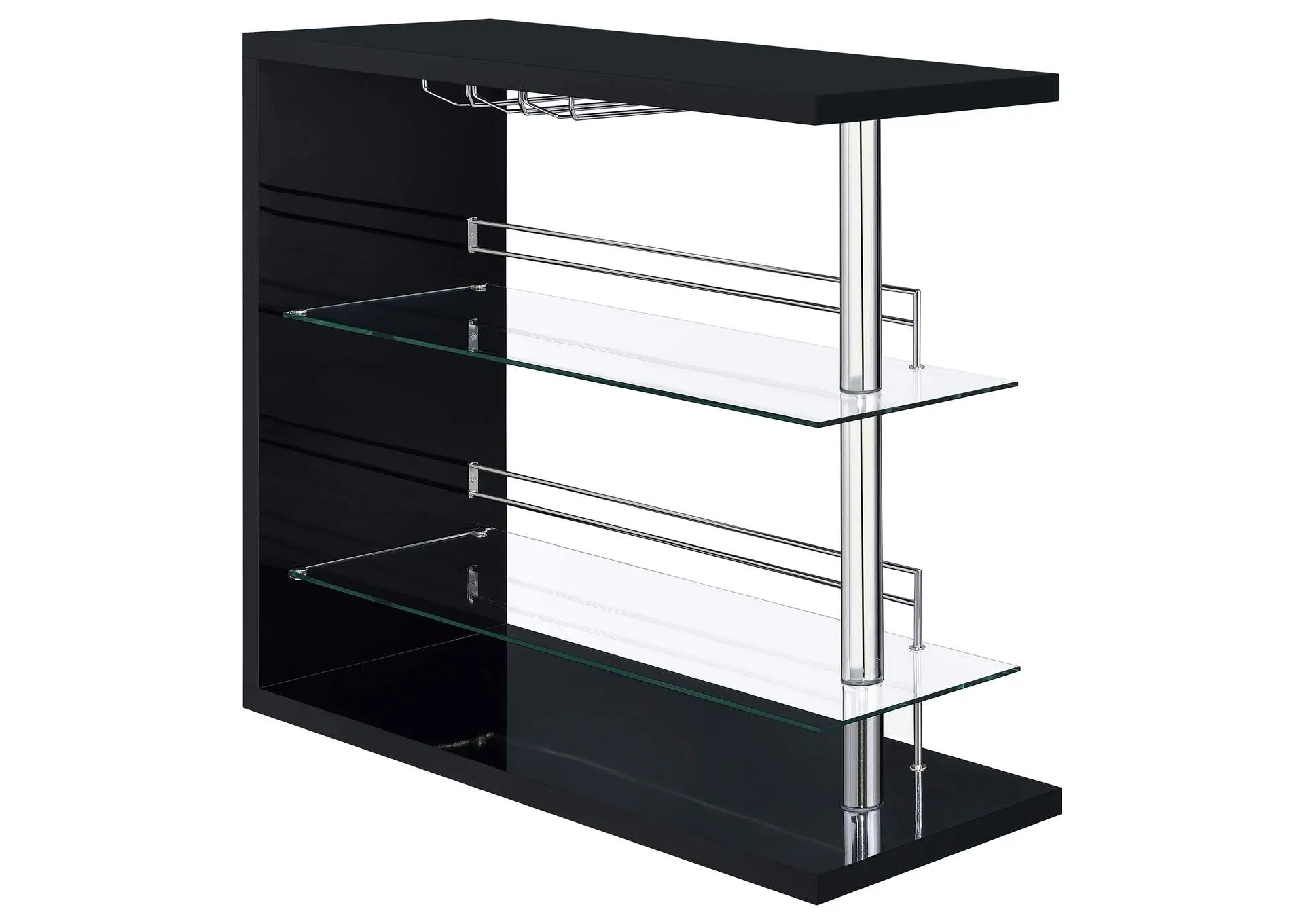 Prescott Rectangular Home Wine Table Black High Gloss