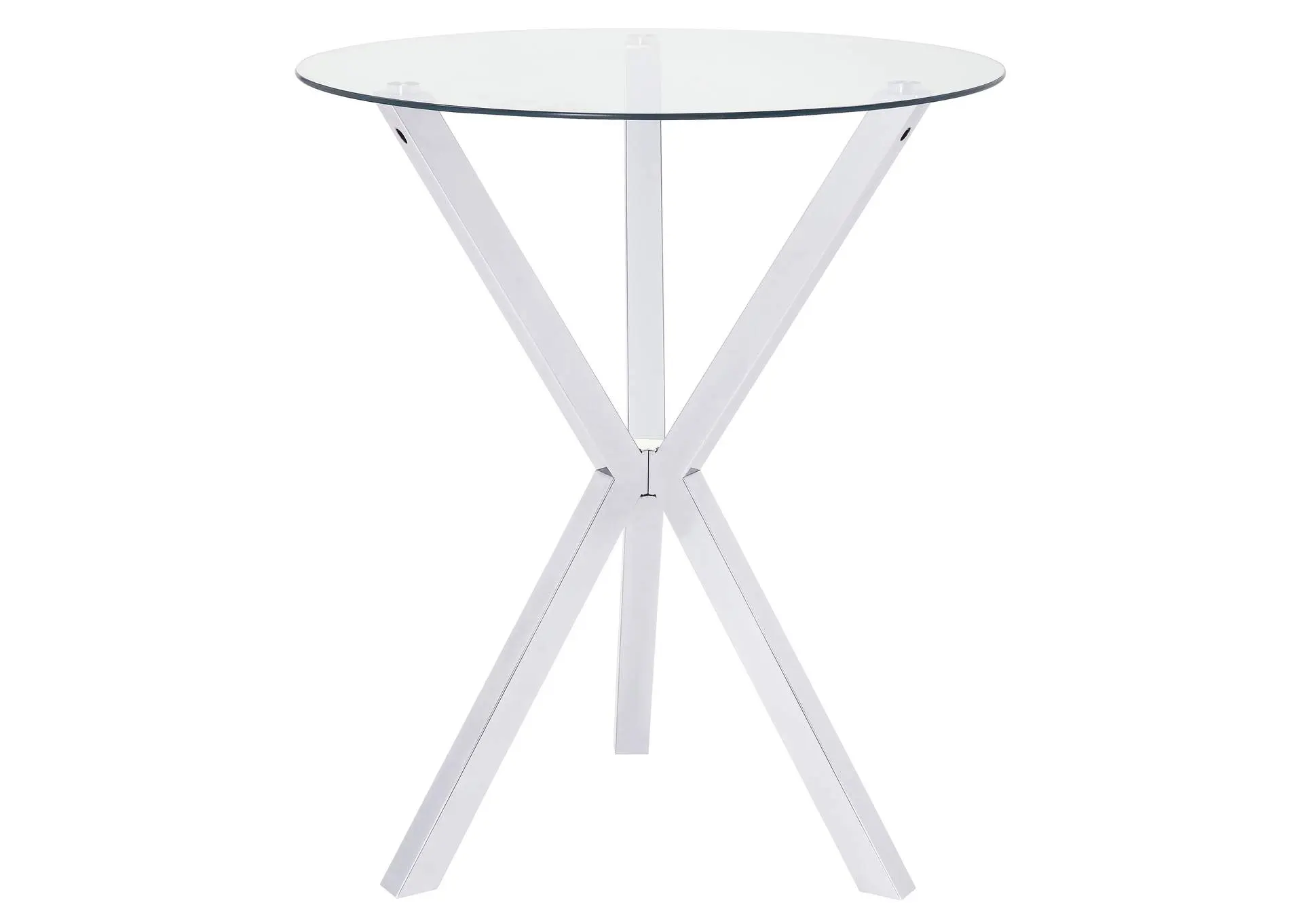 Denali Round 35-inch Glass Top Bistro Bar Table Chrome