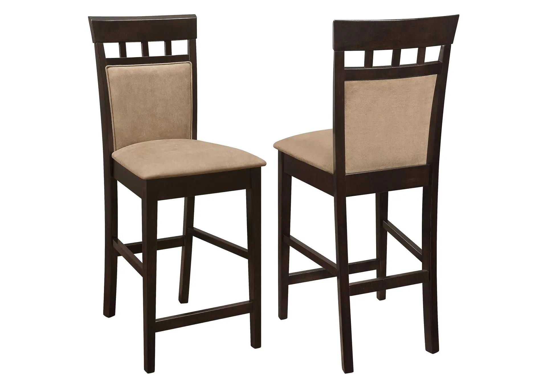 Gabriel Beige Upholstered-Back Counter Chair Cappuccino (Set of 2)