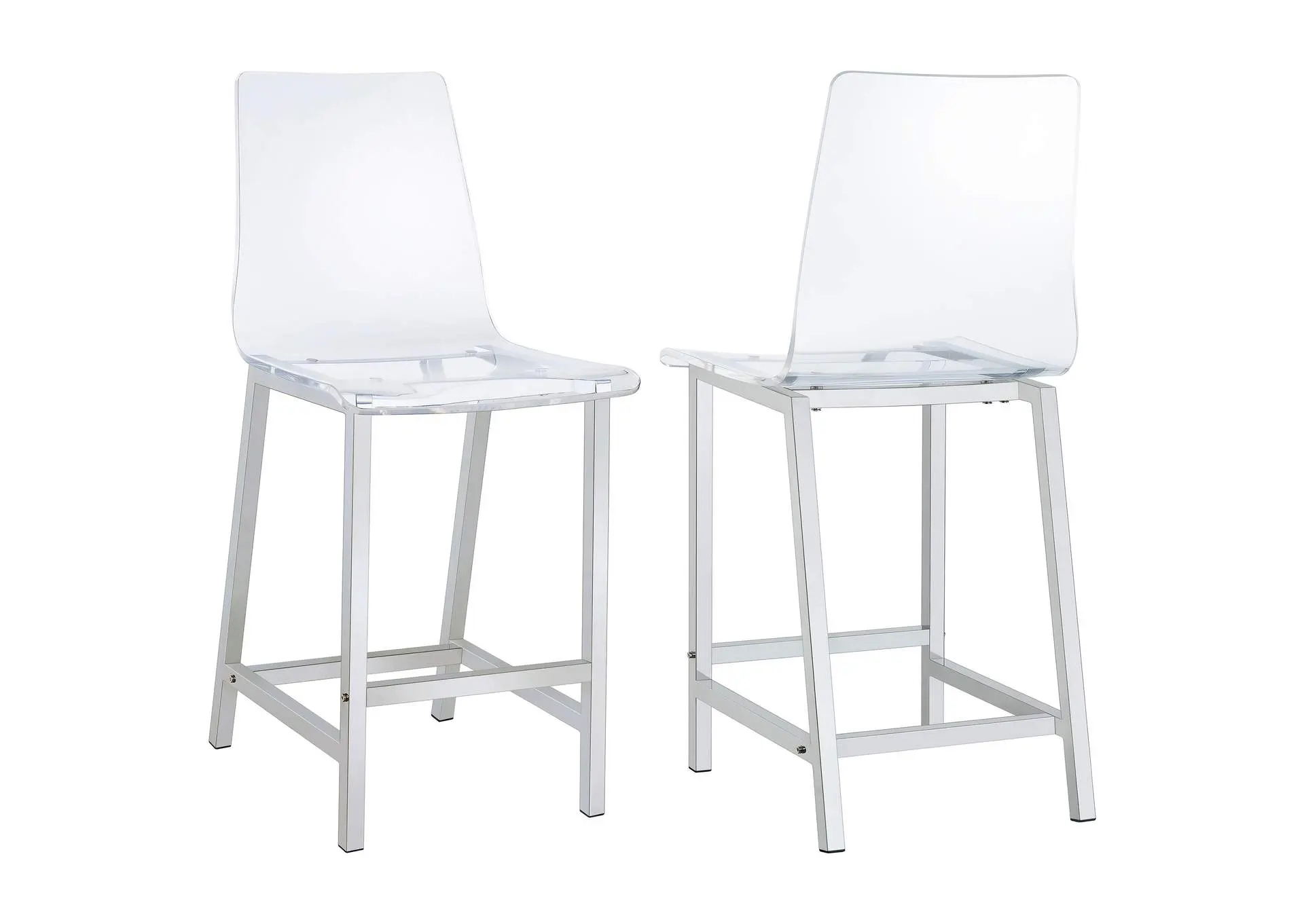 Juelia Clear Acrylic Counter Chair Chrome (Set of 2)