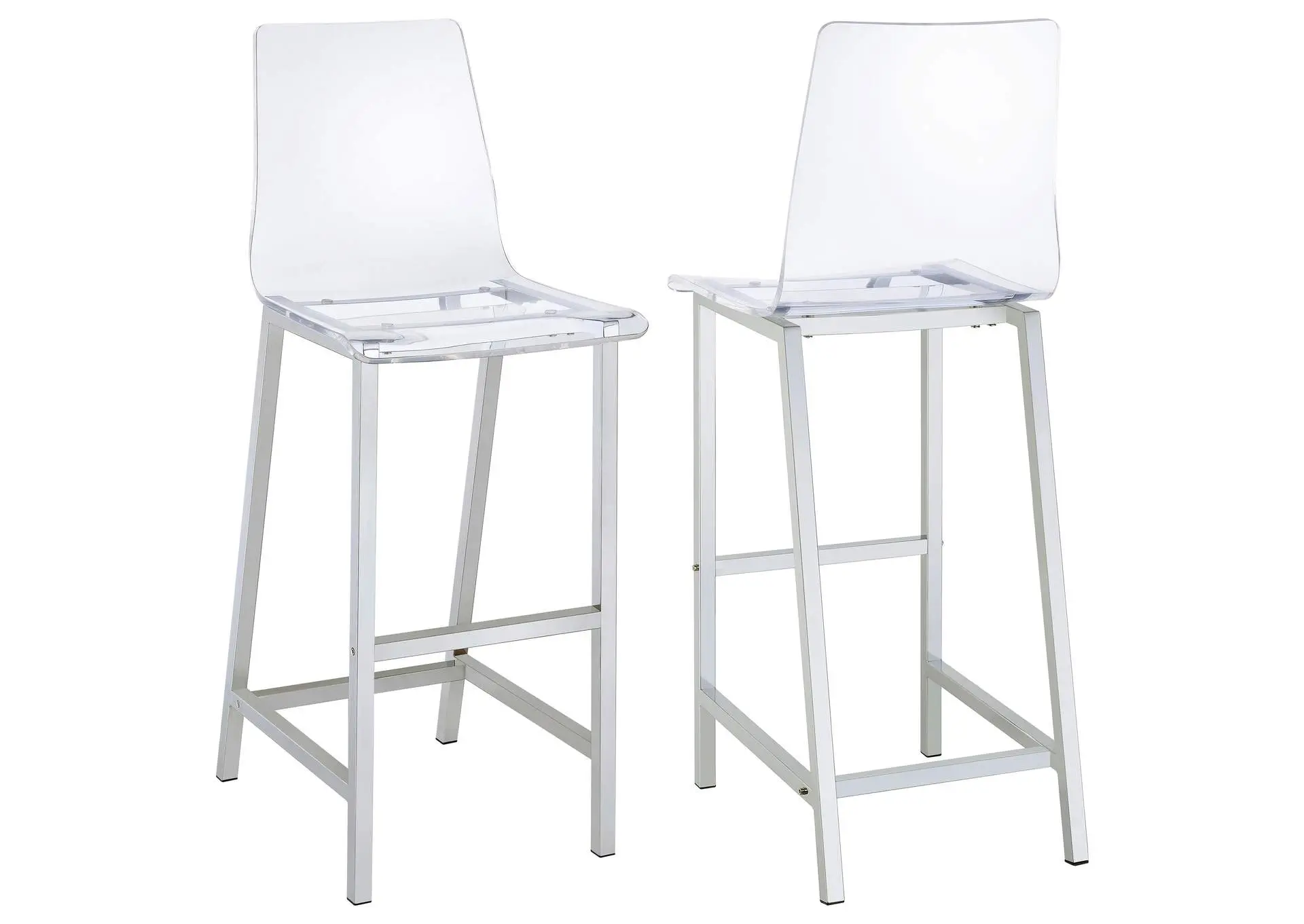 Juelia Clear Acrylic Bar Chair Chrome (Set of 2)