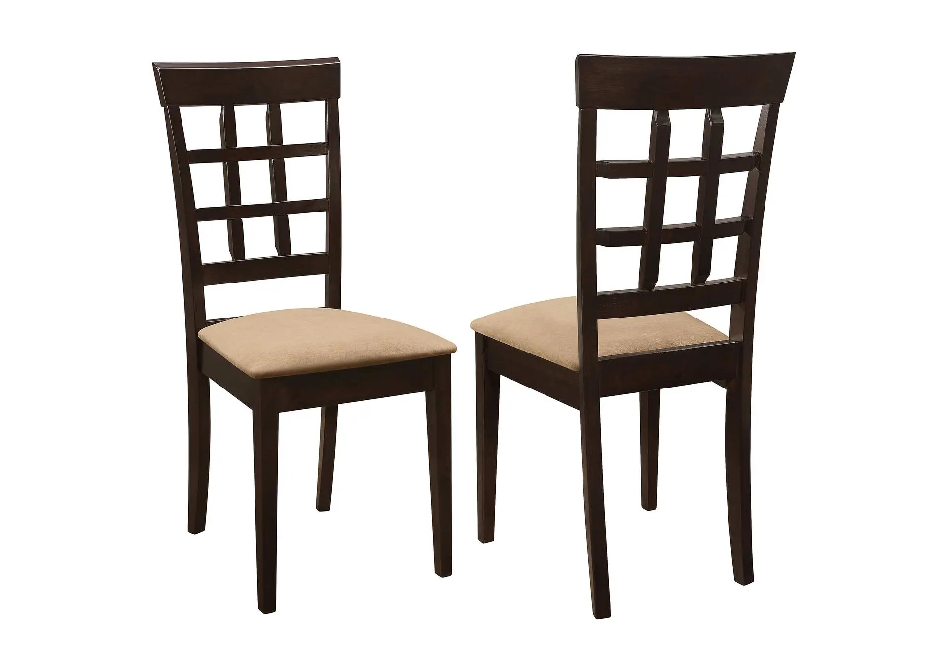 Gabriel Lattice-Back Upholstered Dining Side Chair Cappuccino (Set of 2)