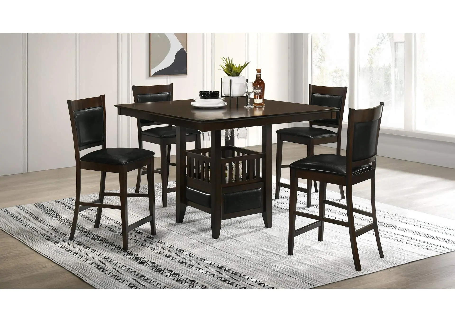 Jaden 5-piece Square Counter Height Dining Set Espresso