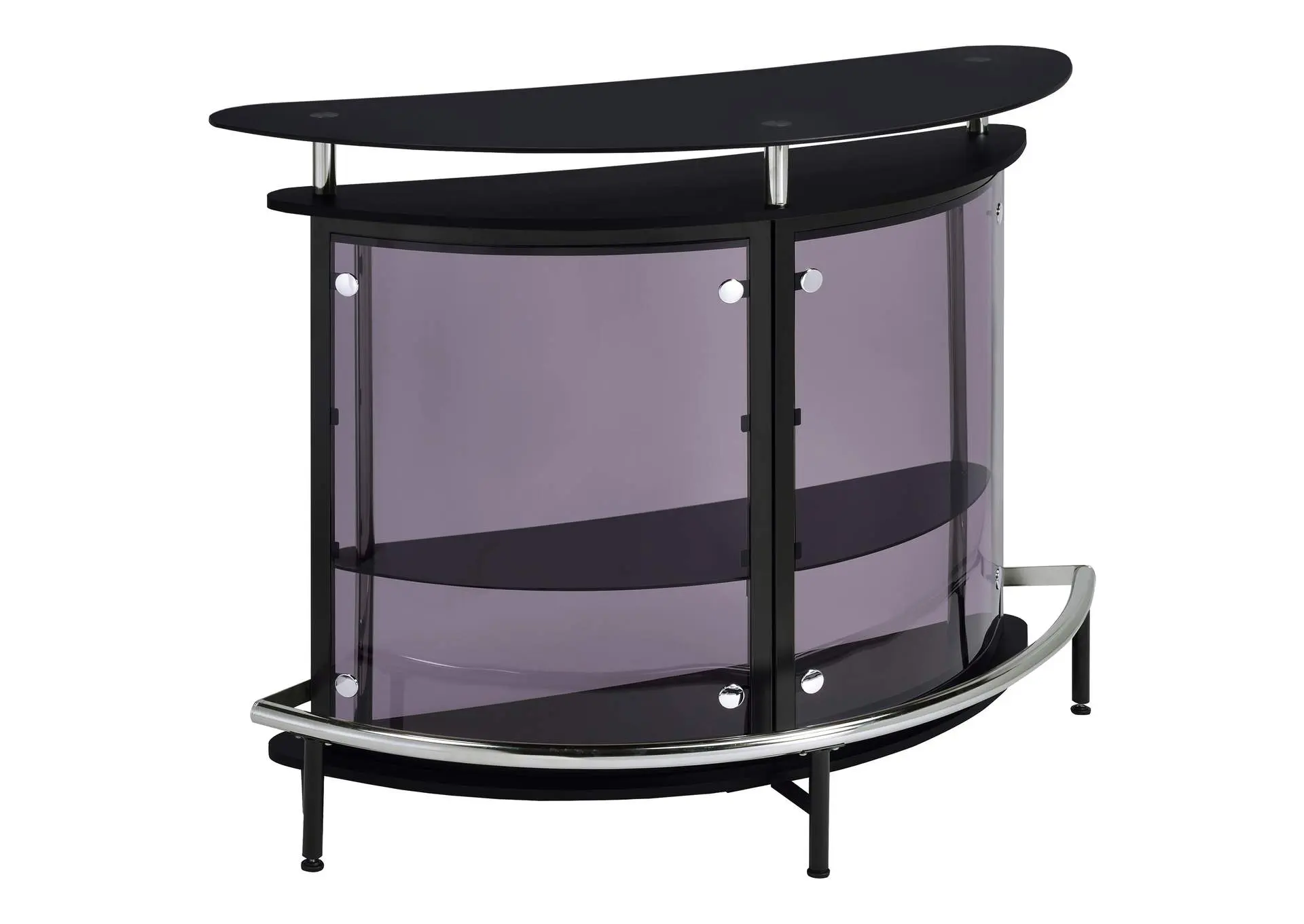 Amarillo Freestanding Glass Top Home Bar Wine Cabinet Black