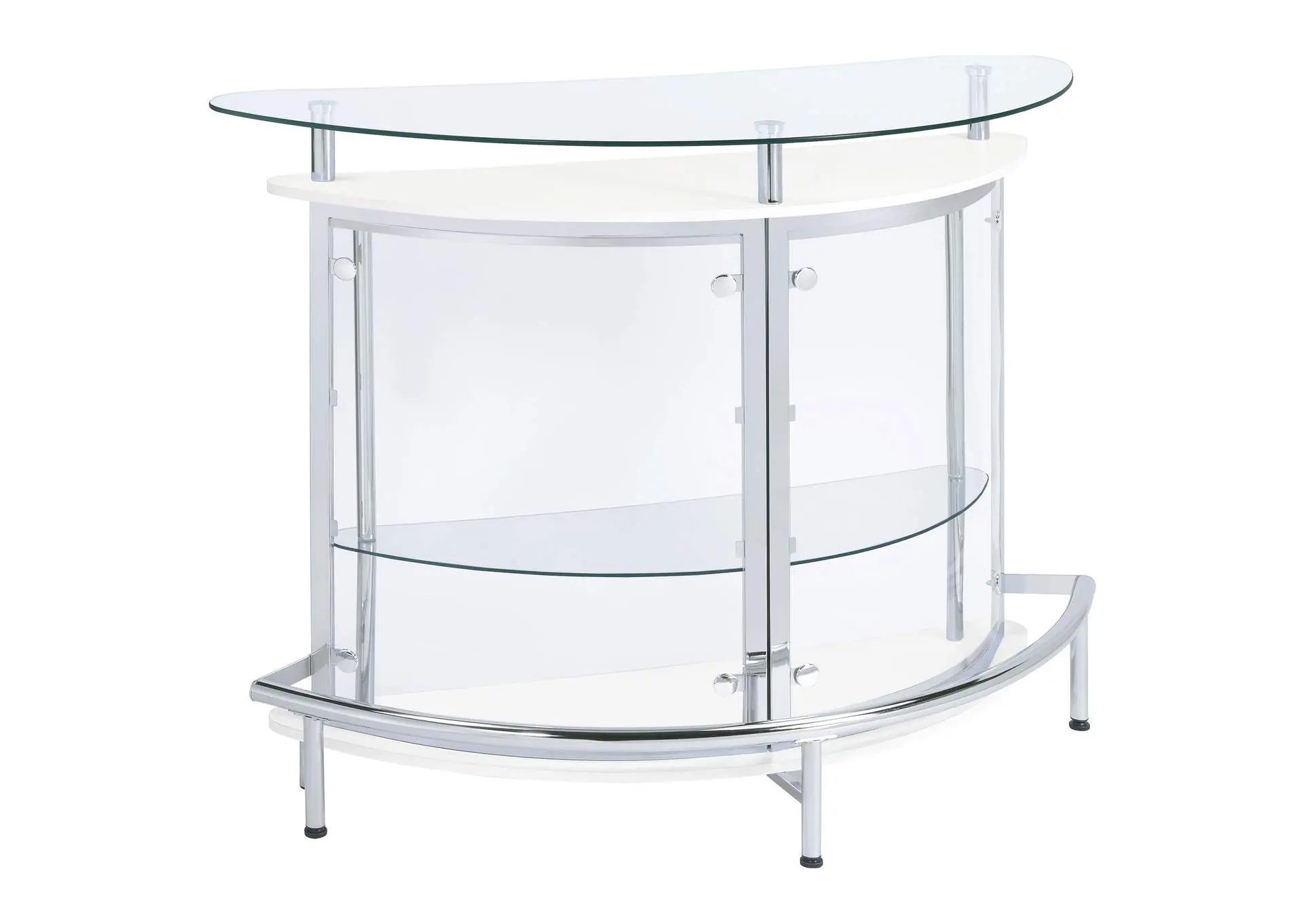 Amarillo Freestanding Glass Top Home Bar Wine Cabinet White