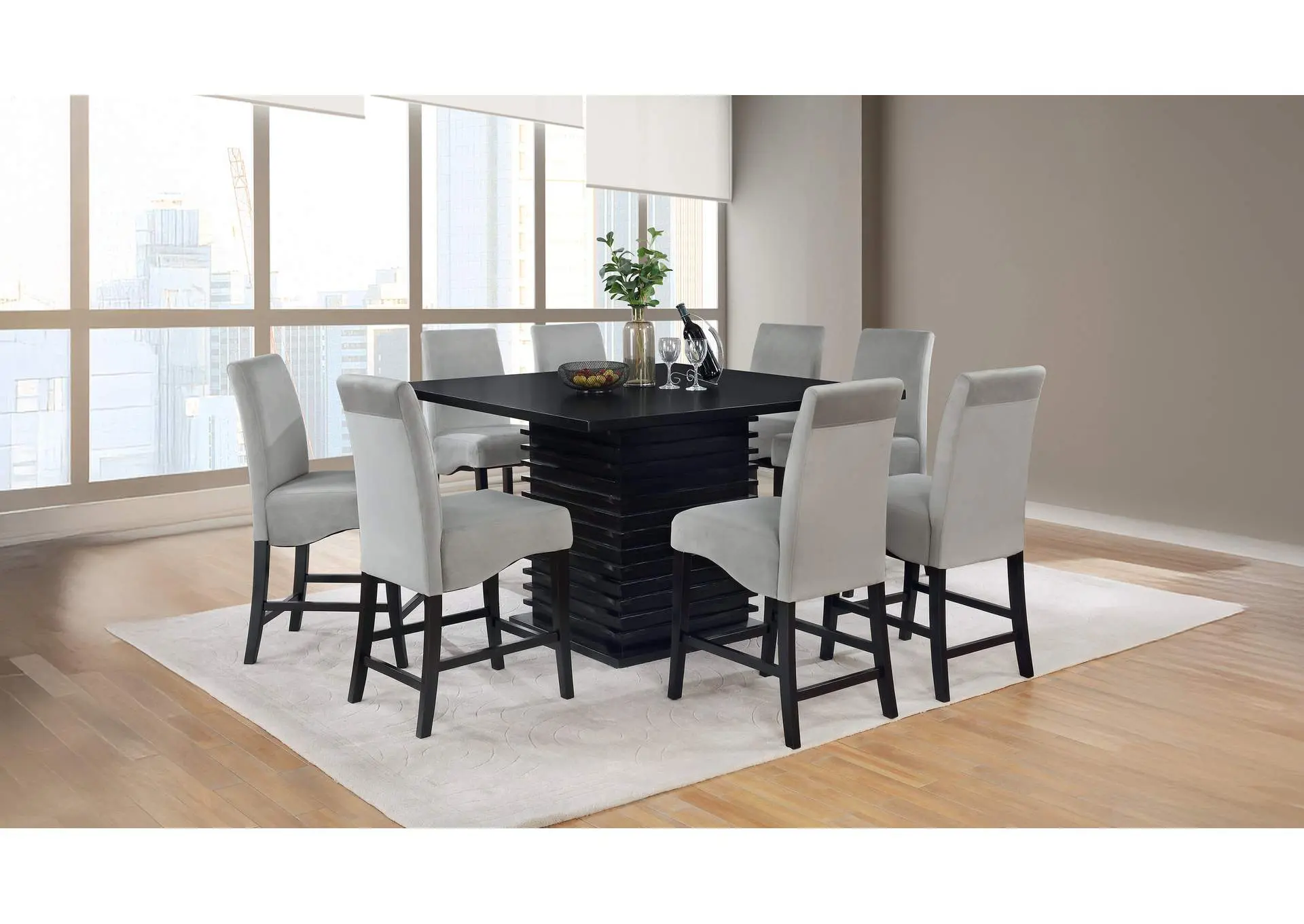 Stanton 9-piece Square Counter Height Dining Table Set Grey
