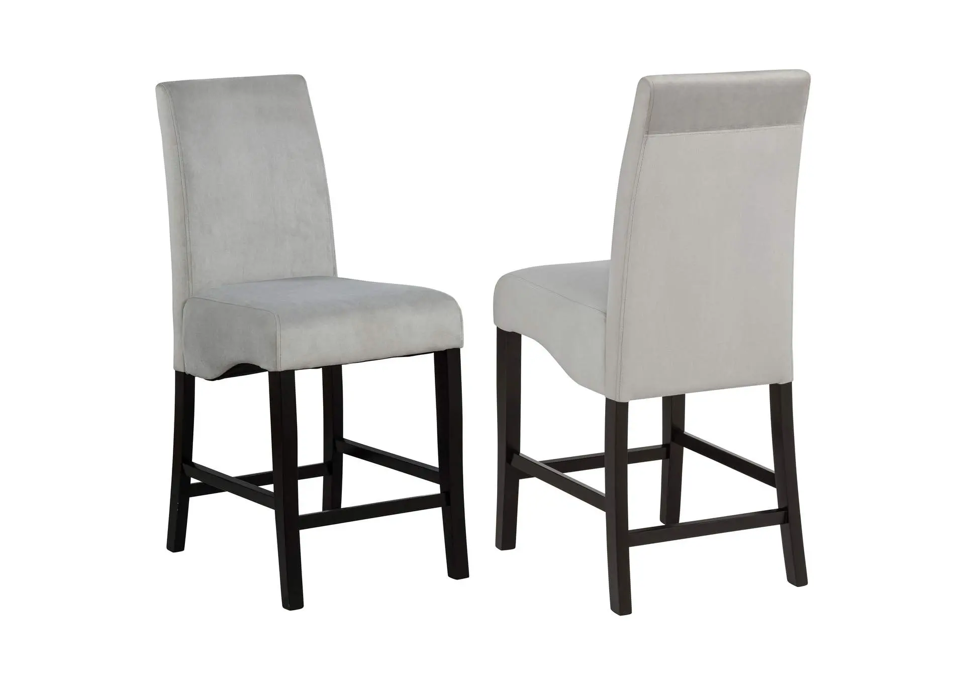 Stanton Velvet Upholstered Counter Chair Grey (Set of 2)
