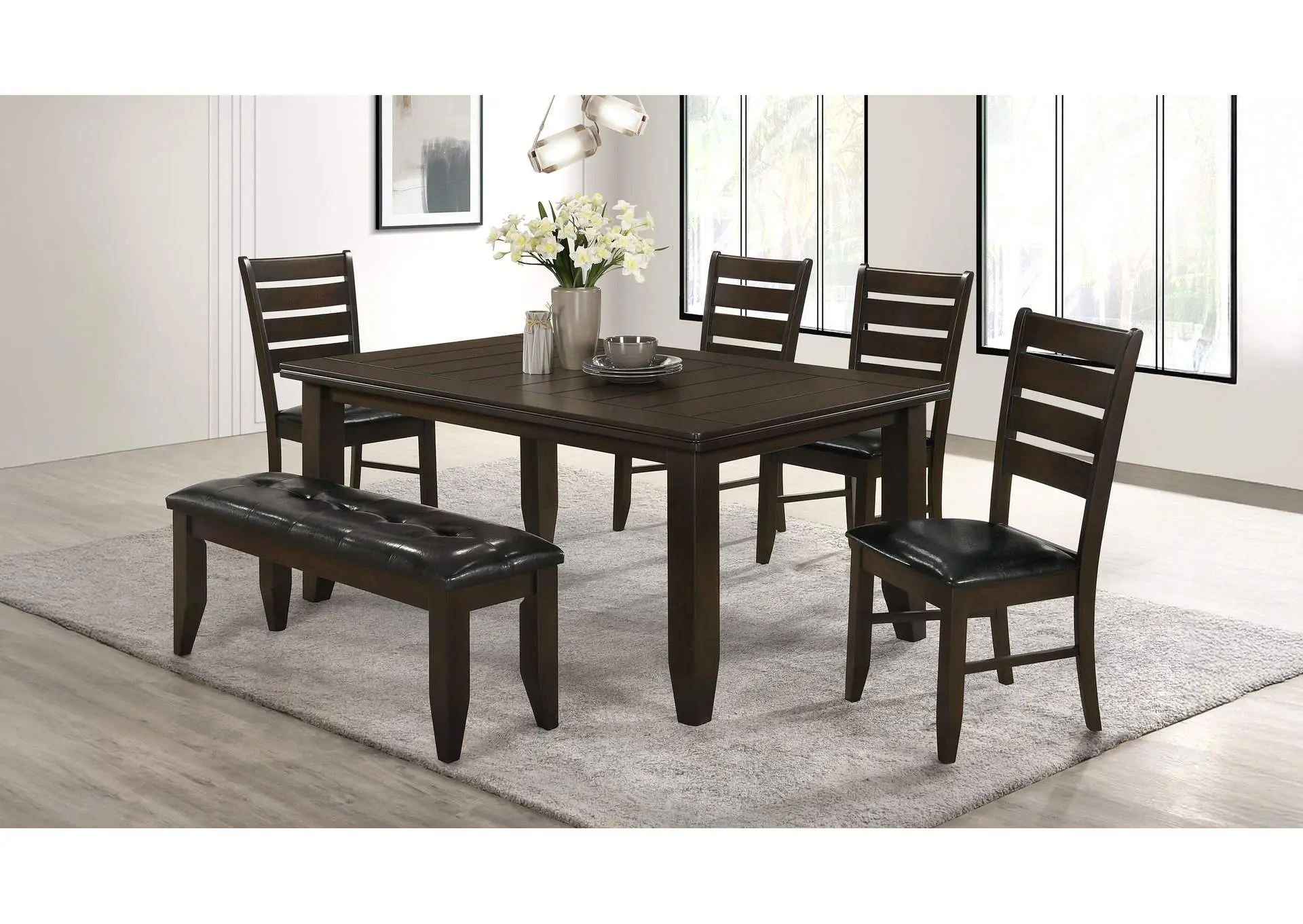 Dalila 6-piece Rectangular Dining Table Set Cappuccino
