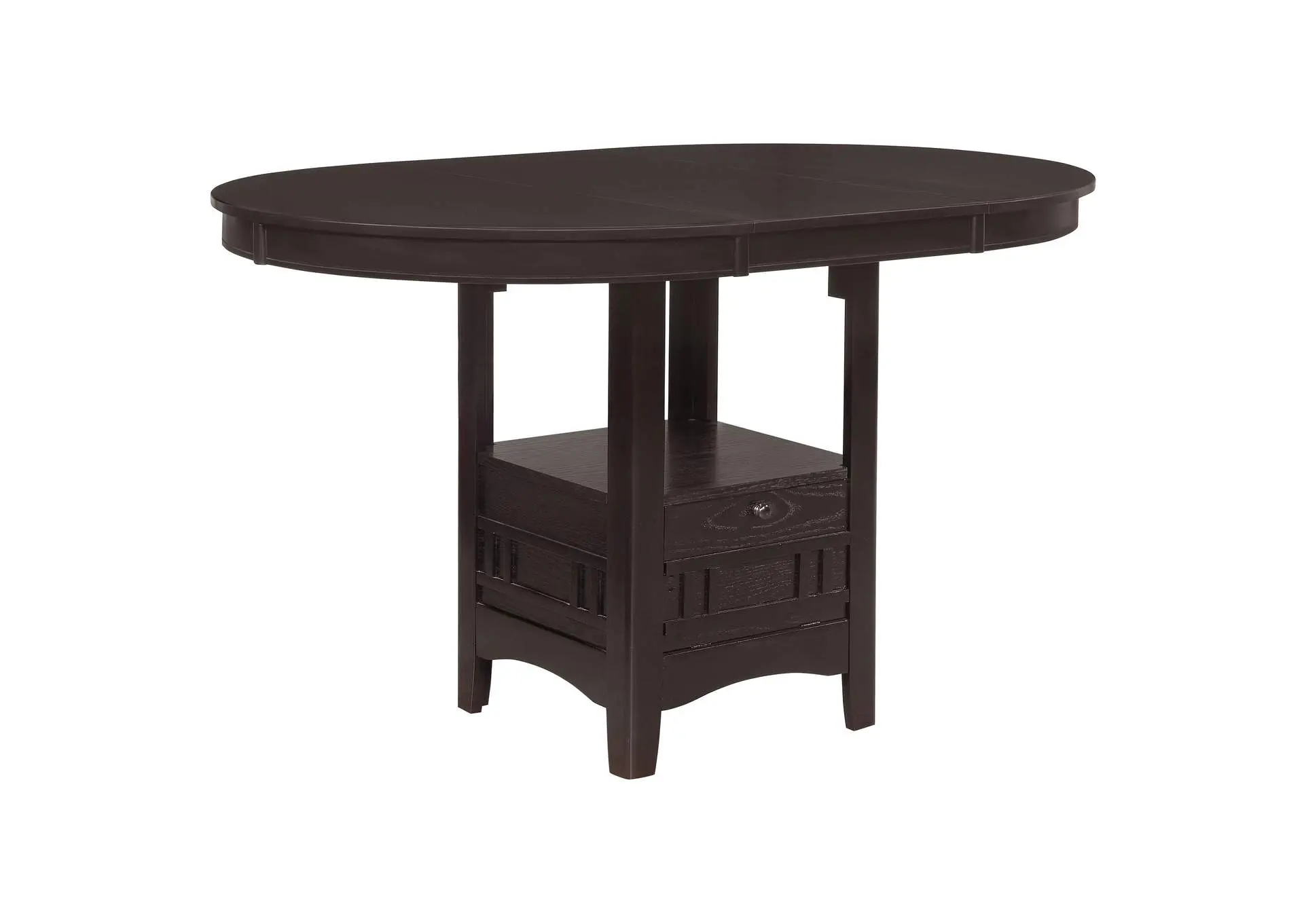 Lavon Oval 60-inch Counter Height Extension Dining Table Espresso