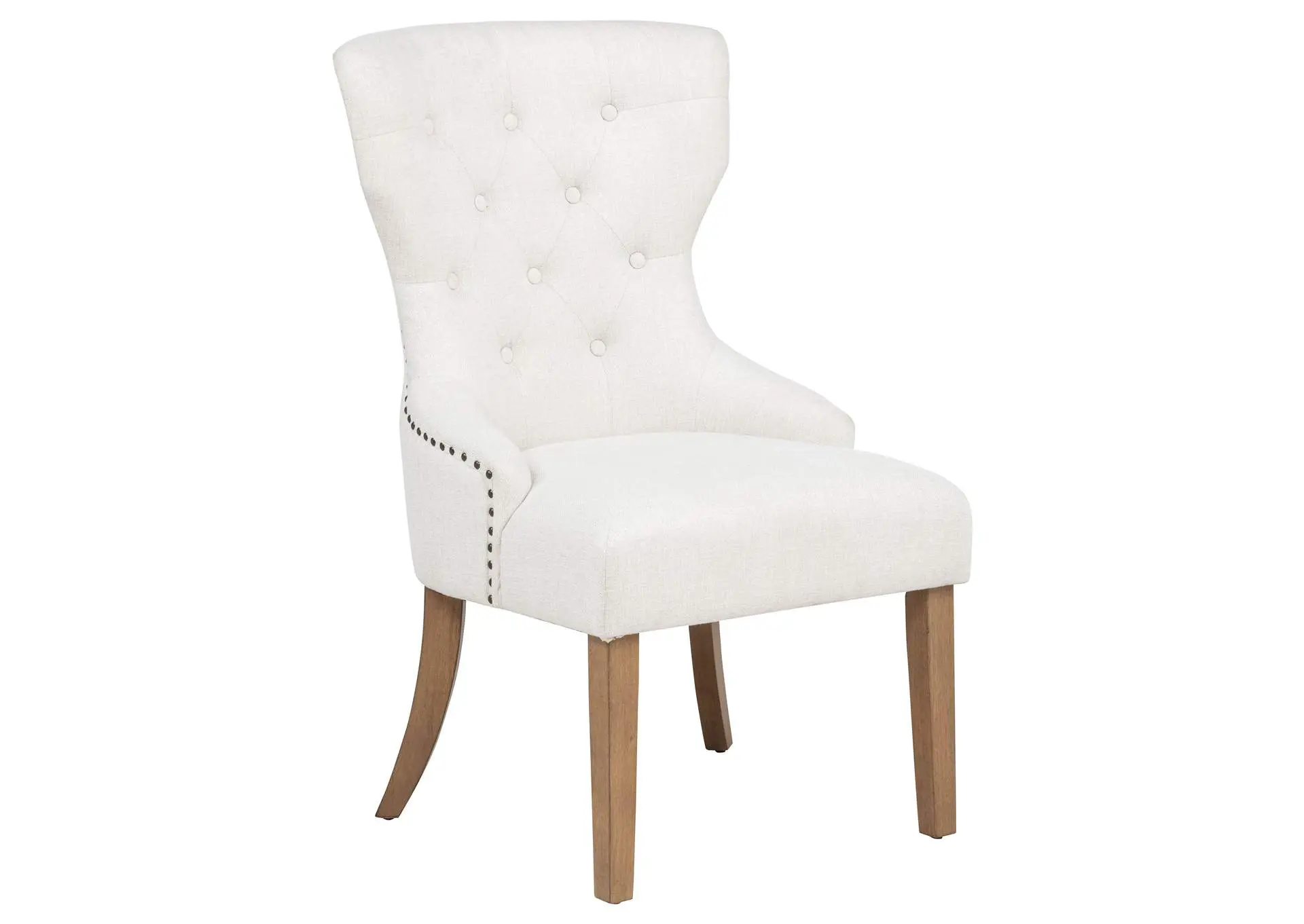 Baney Fabric Upholstered Dining Side Chair Beige and Rustic Honey