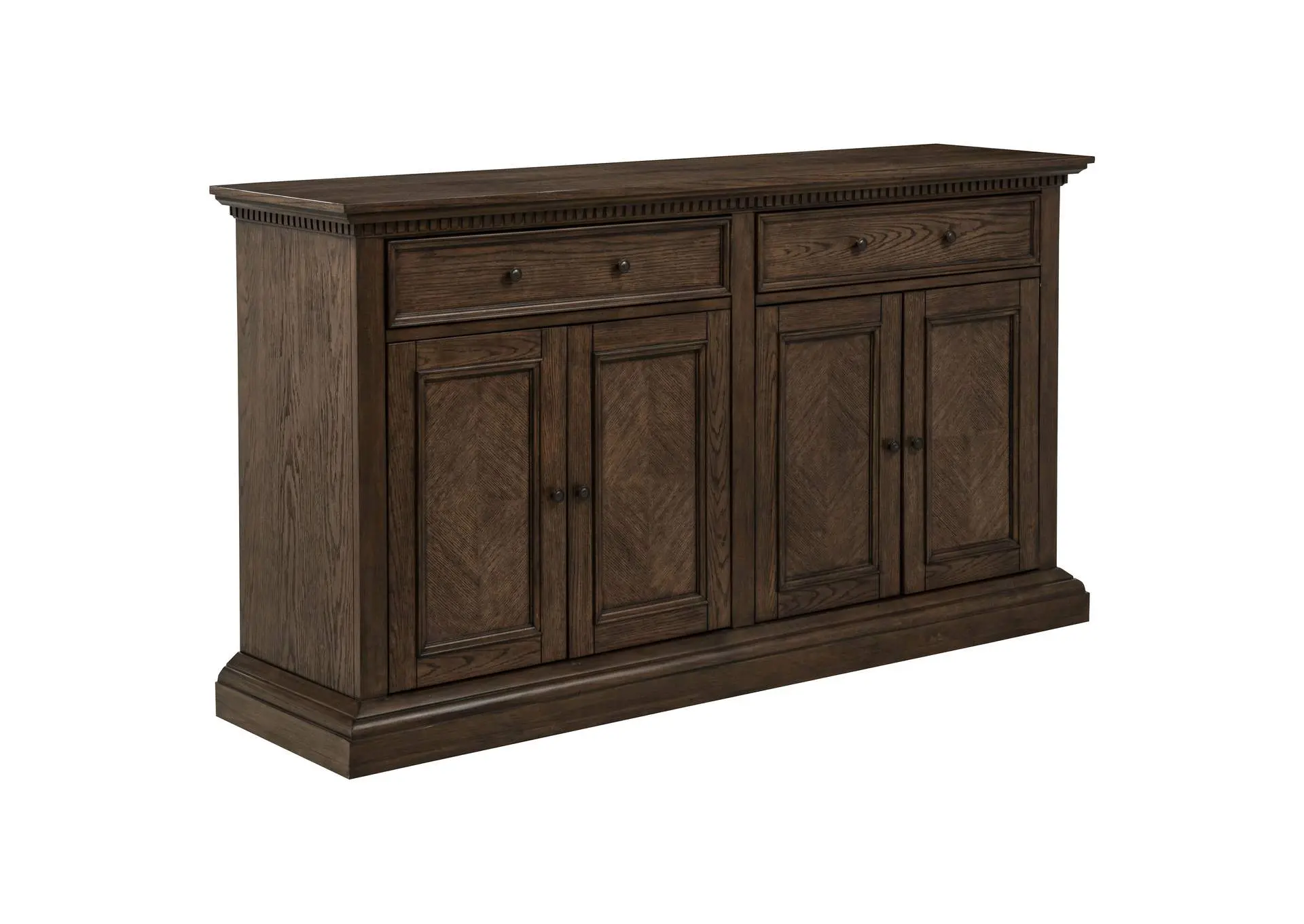 Ridgewell 2-drawer 4-door Dining Server Dark Oak