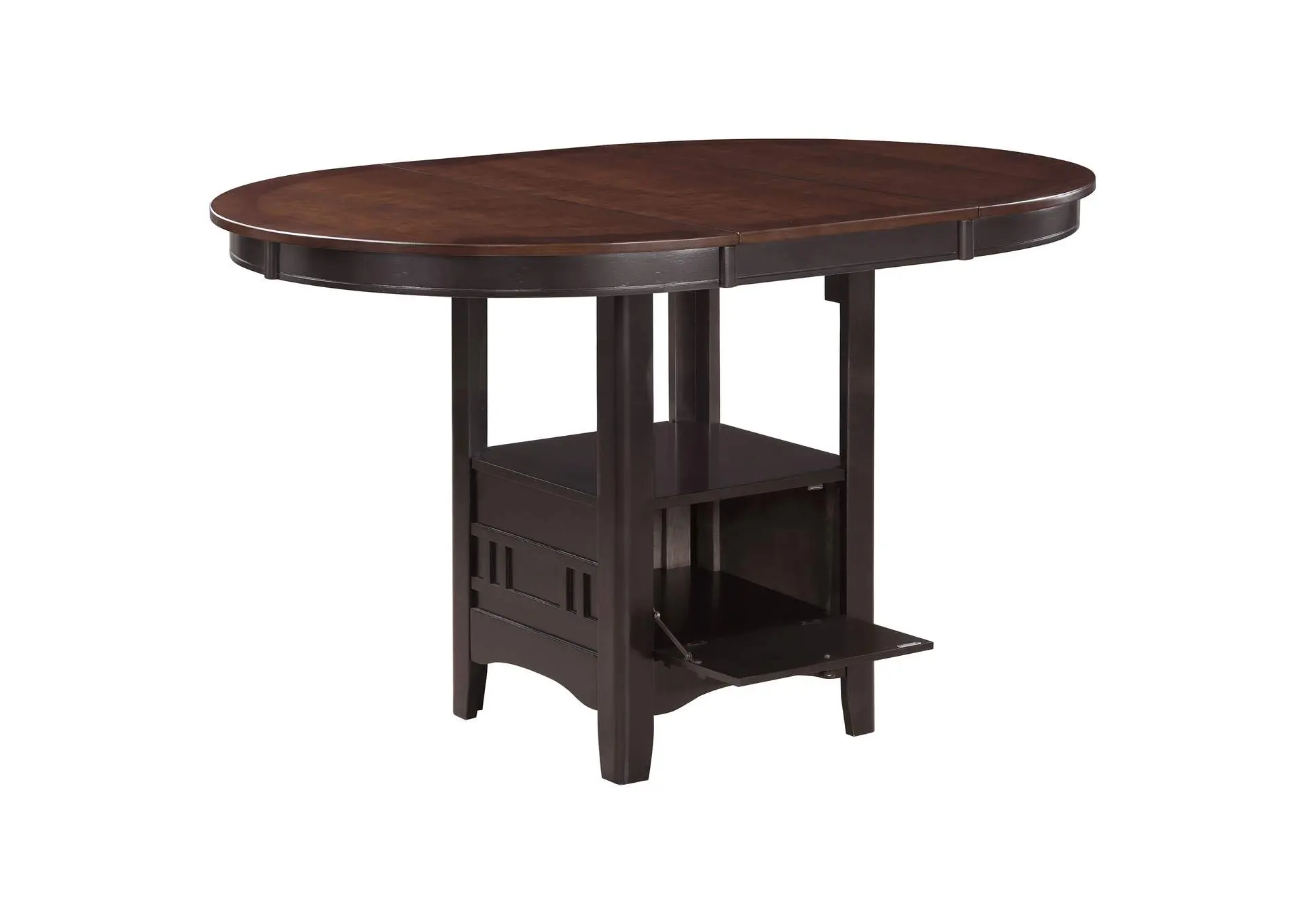 Lavon Oval 60-inch Counter Height Extension Dining Table Chestnut