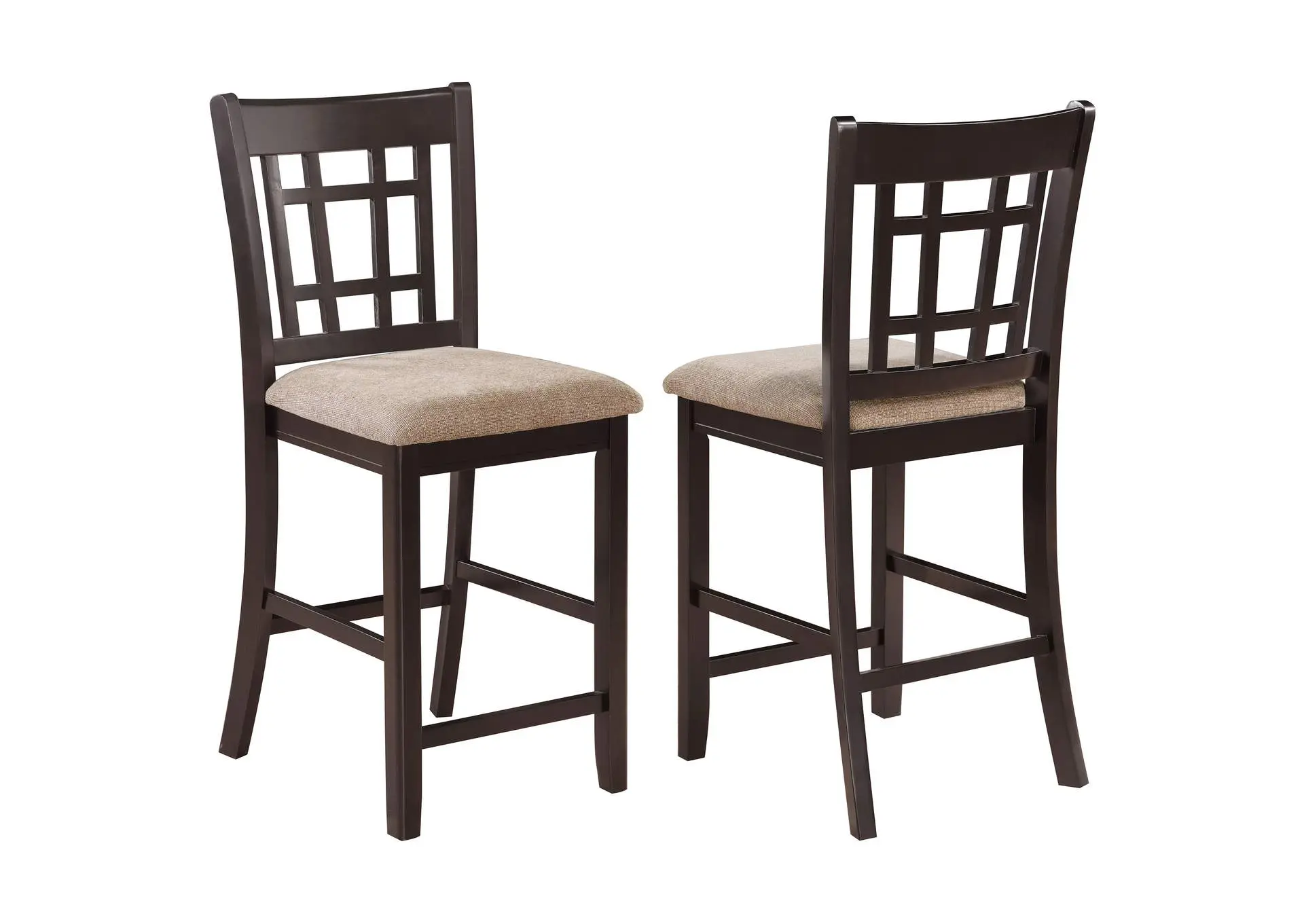 Lavon Wood Counter Height Dining Chair Tan and Espresso (Set of 2)