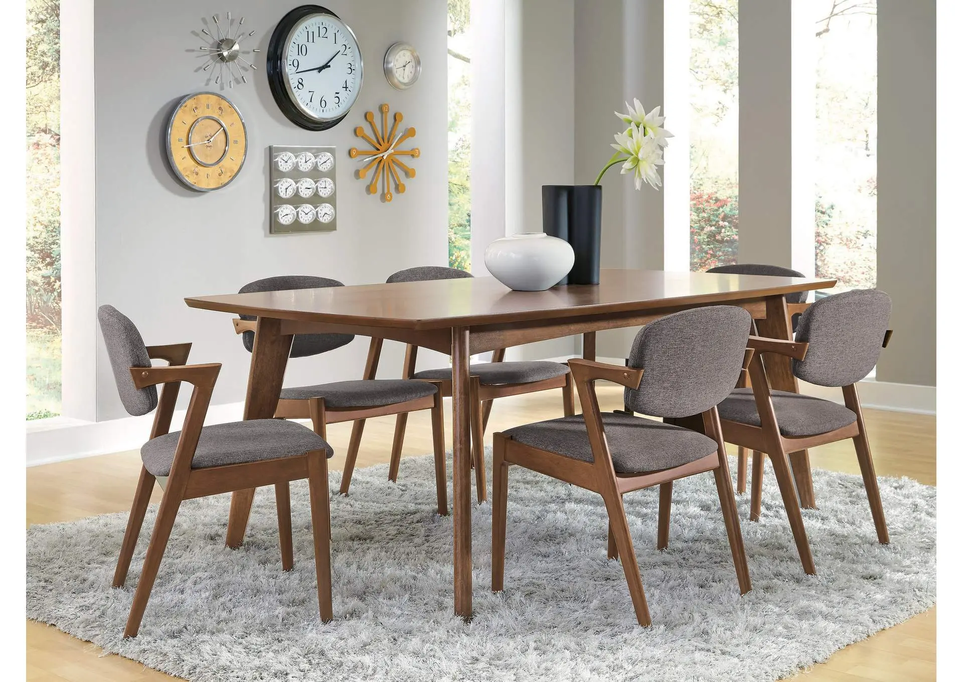Malone 5-piece Rectangular Dining Table Set Dark Walnut