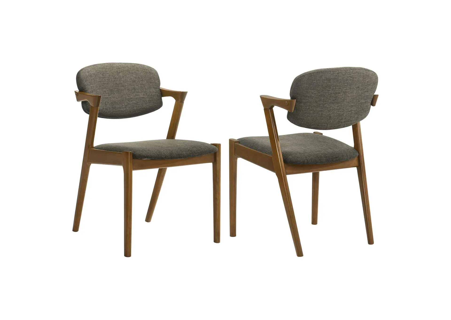 Malone Padded Wood Dining Arm Chair Dark Walnut (Set of 2)