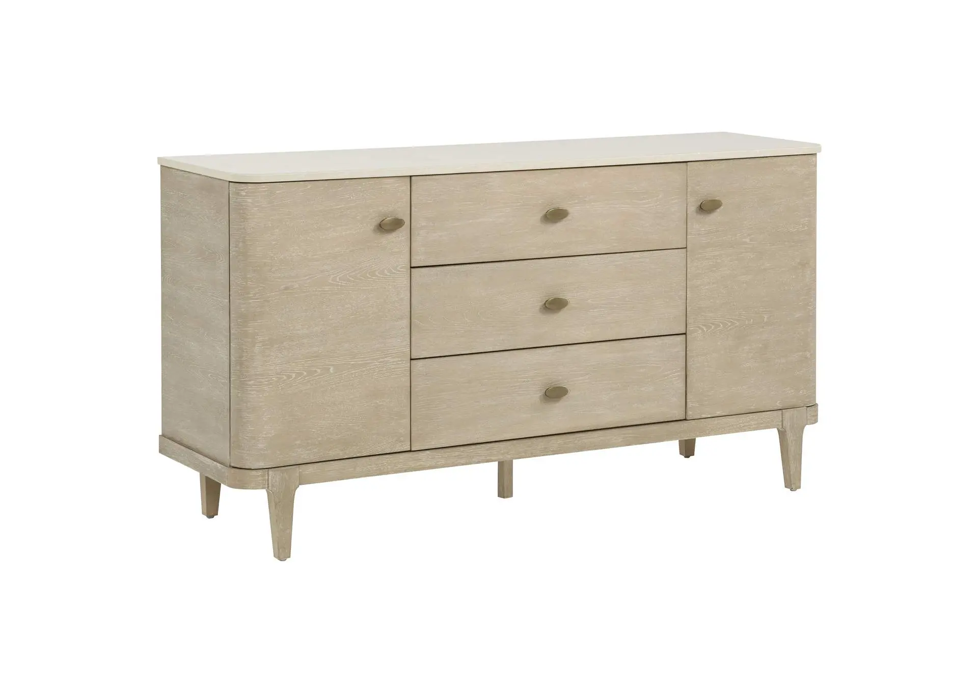 Lucaire 2-door 3-drawer Cultured Marble Top Sideboard Sandstone