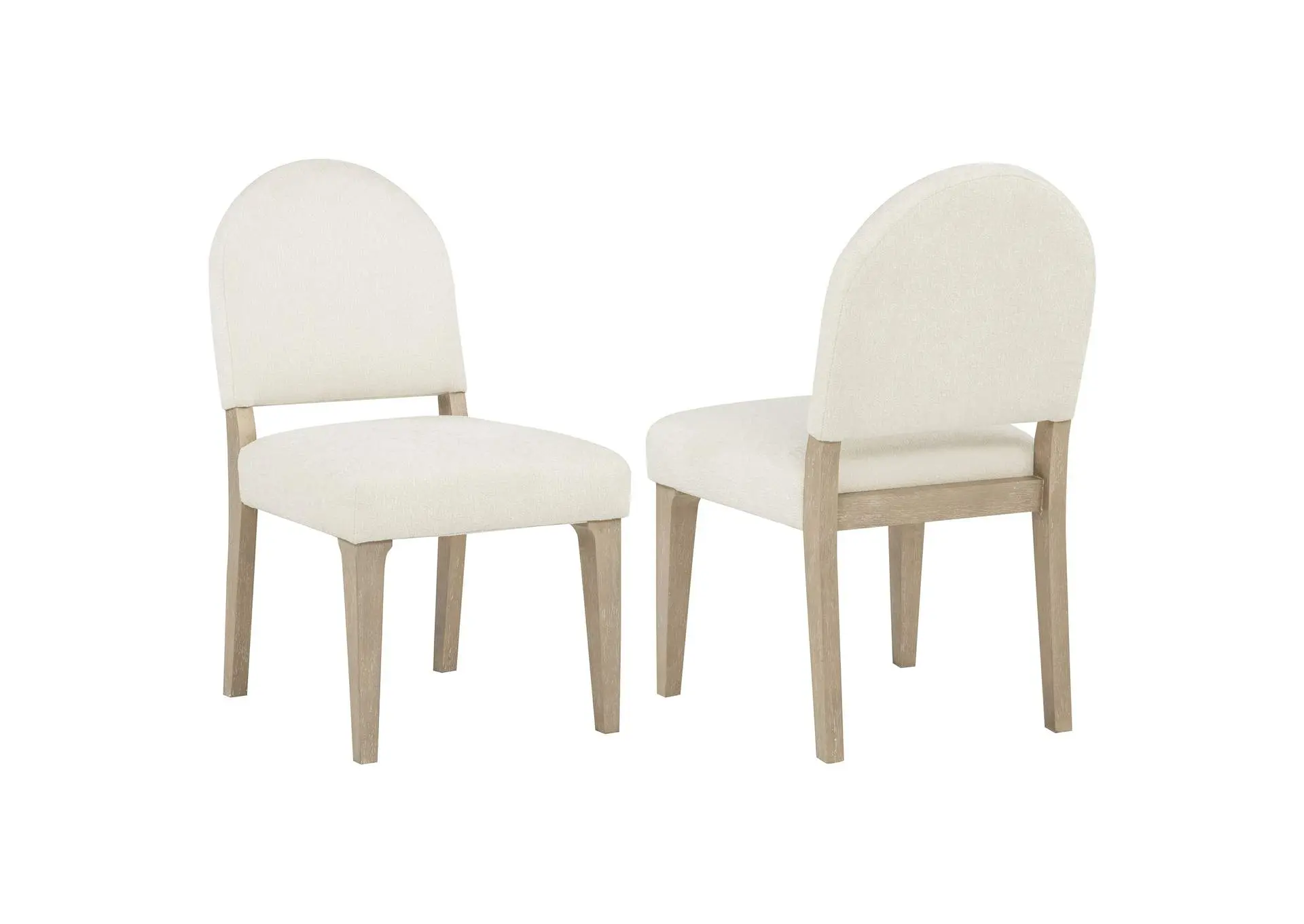 Lucaire Curved High Back Upholstered Dining Chair Cream (Set of 2)
