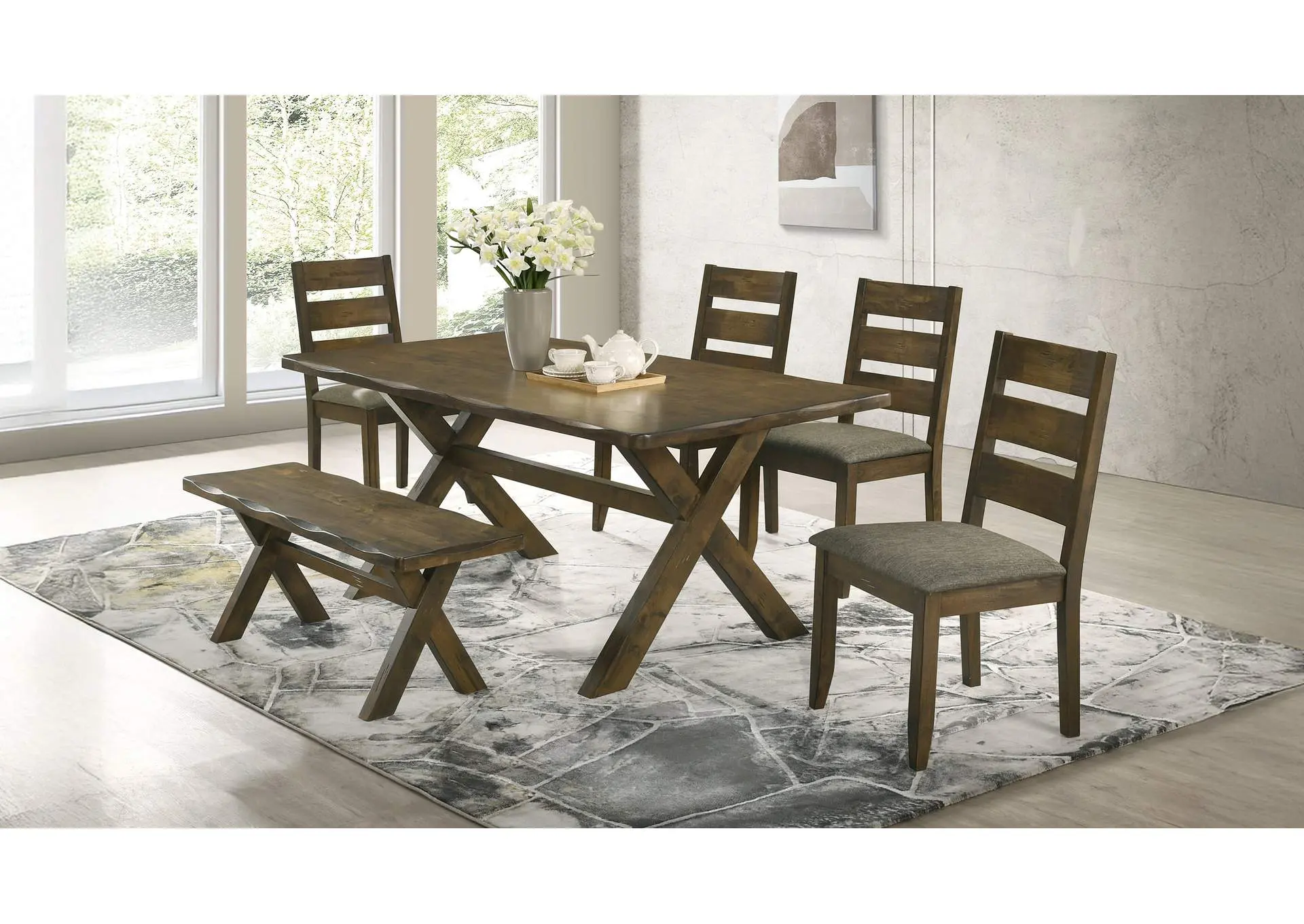 Alston 6-piece Rectangular Dining Table Set Knotty Nutmeg
