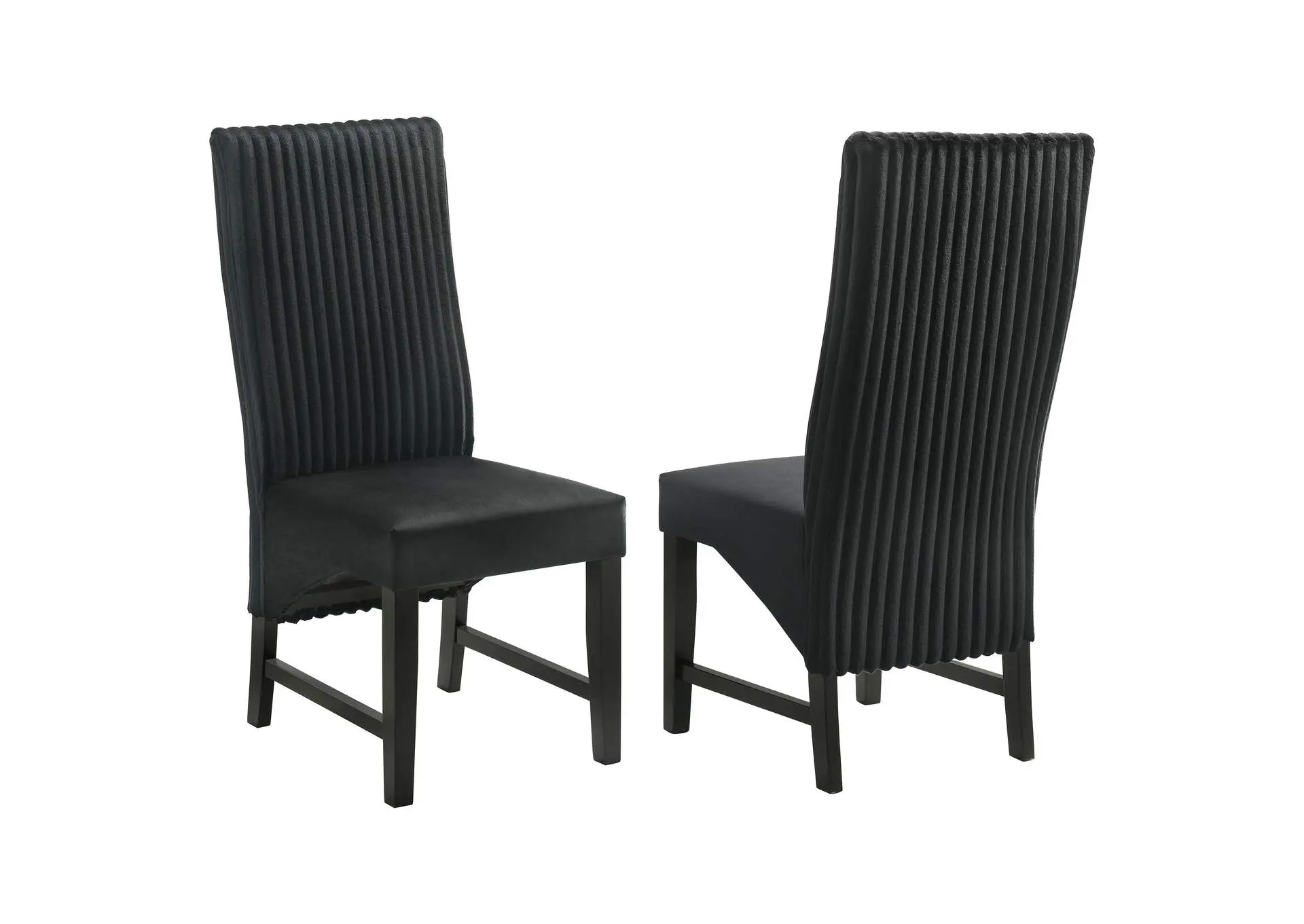 Barrand Channel-Back Upholstered Dining Side Chair Black Set of 2