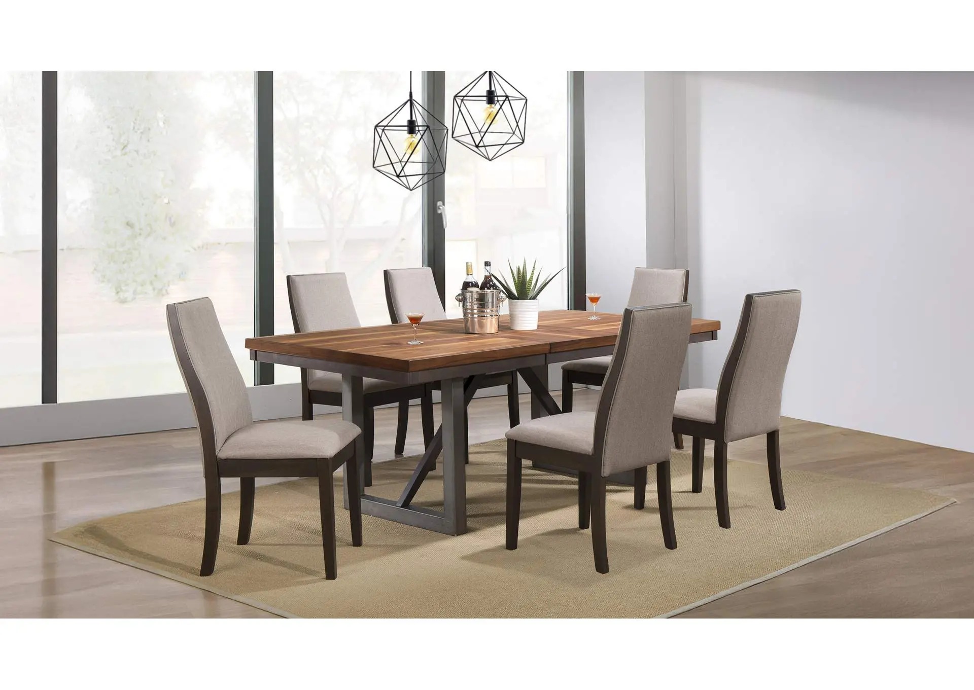 Spring Creek 7-piece Rectangular Dining Table Set Taupe