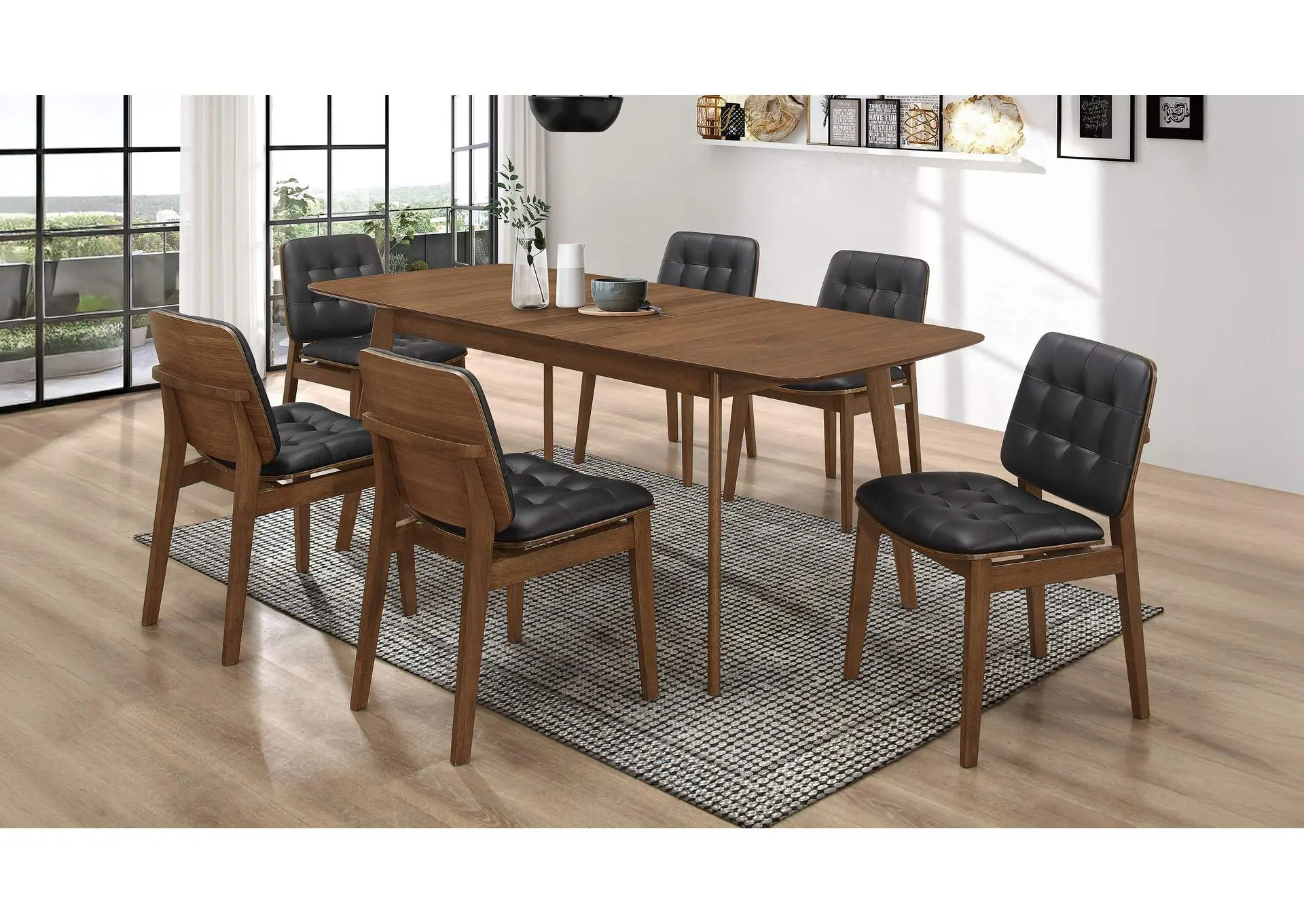 Redbridge Rectangular 7-piece Dining Set Natural Walnut
