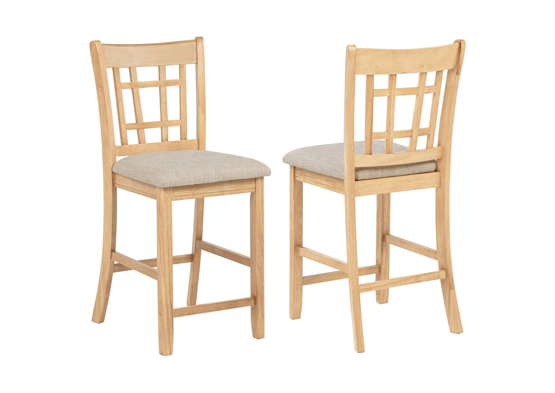 Lavon Wood Counter Height Dining Chair Linen and Light Oak (Set of 2)