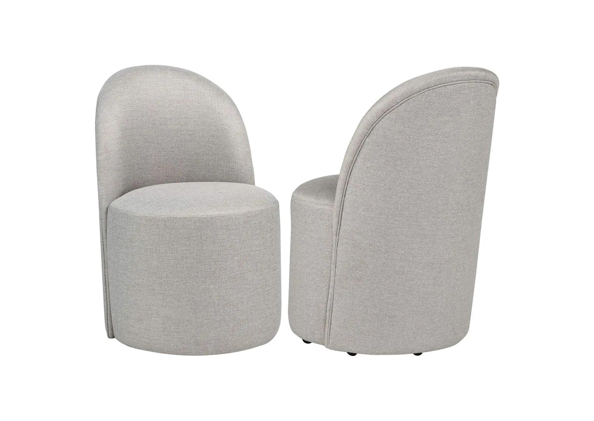Aubrey Upholstered Barrel Dining Side Chair Beige (Set of 2)