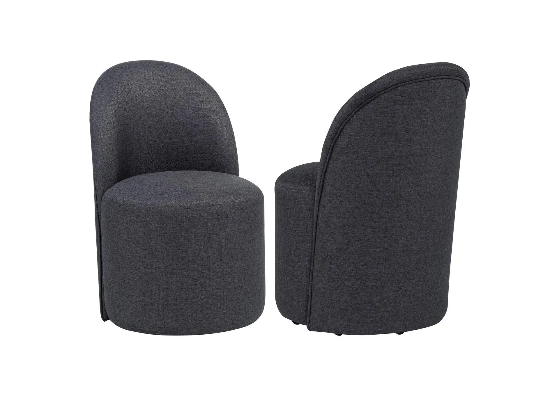 Aubrey Upholstered Barrel Dining Side Chair Charcoal (Set of 2)