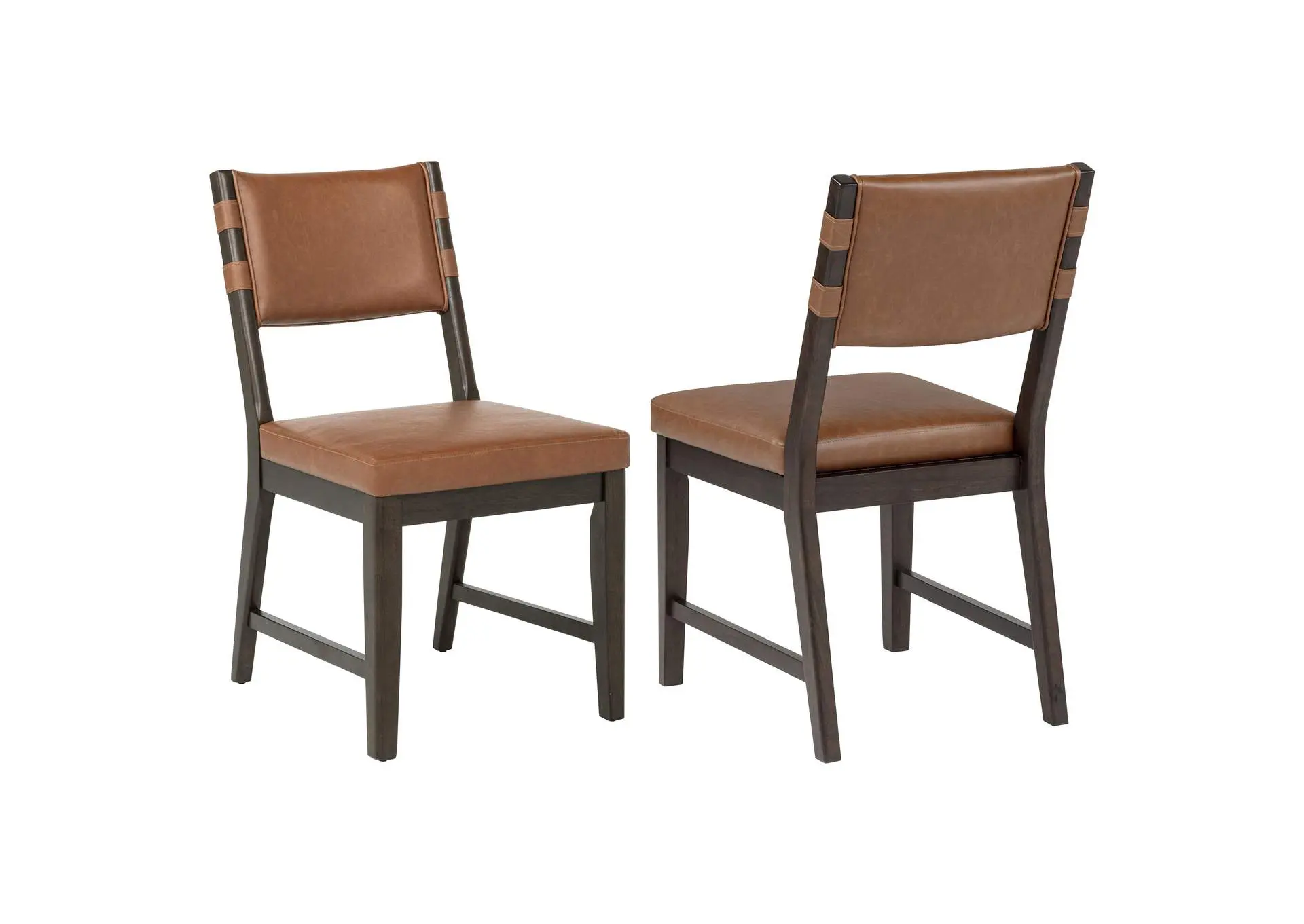 Tegan Faux Leather Upholstered Dining Side Chair Cognac (Set of 2)