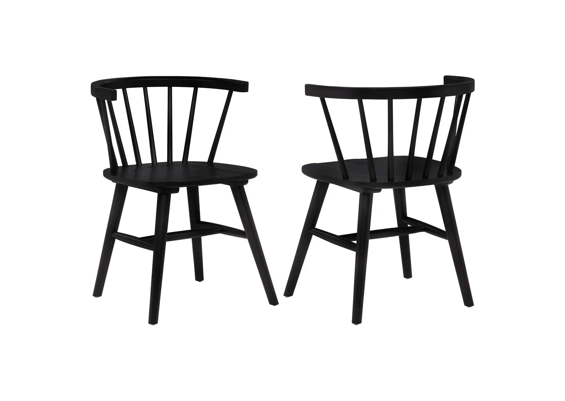 Jeffries Windsor Wood Dining Side Chair Black (Set of 2)