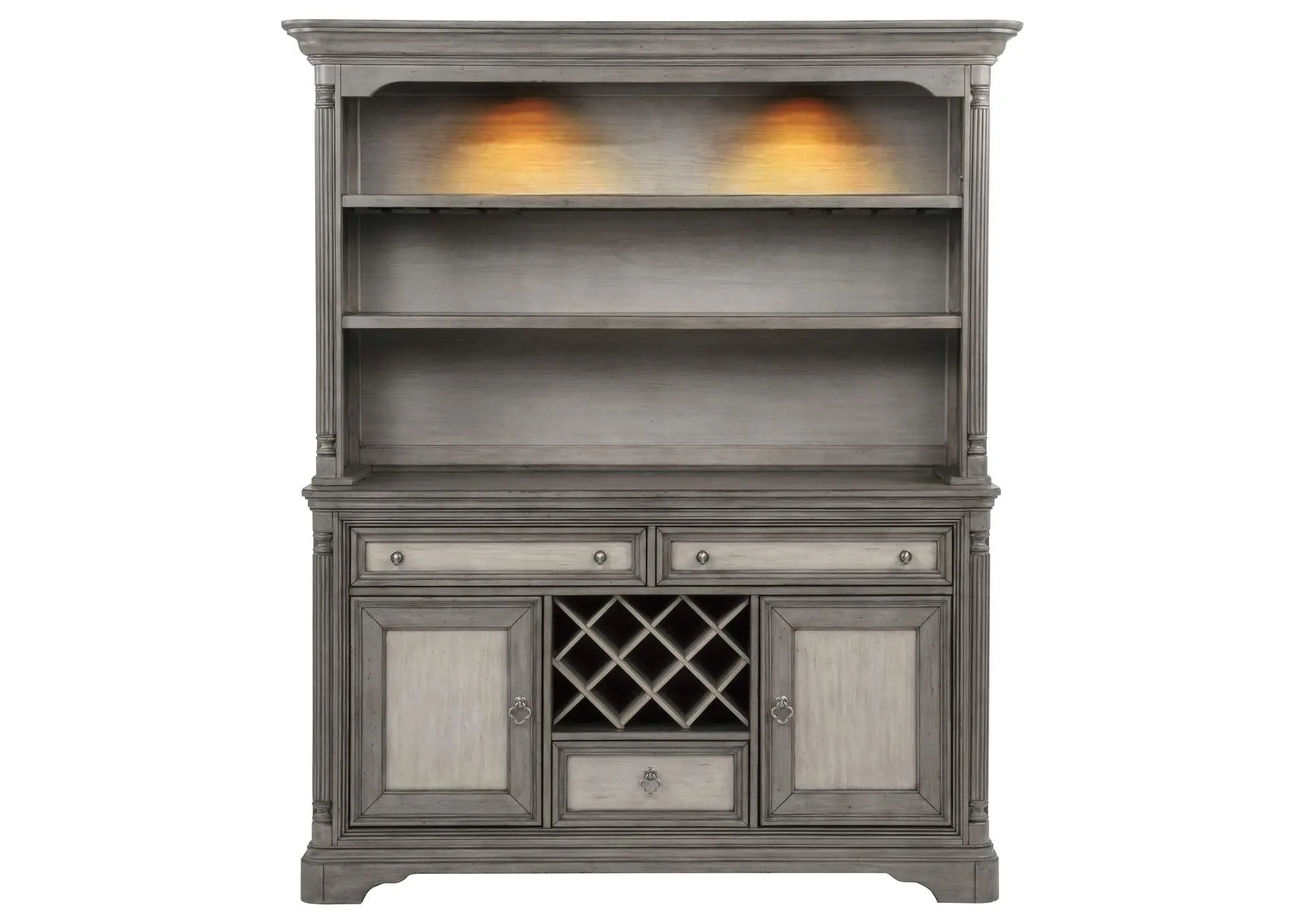 Cresswell 2-door 3-drawer Buffet and Hutch Weathered Taupe — view 3