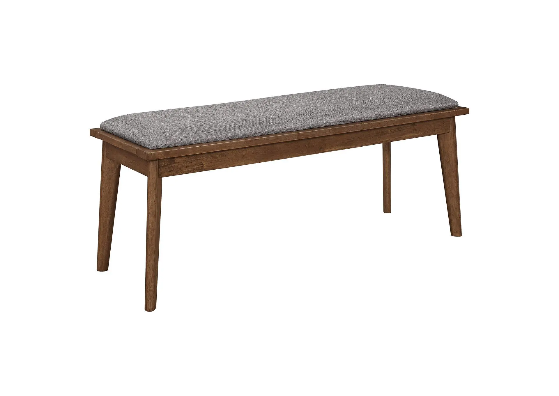 Alfredo Upholstered Dining Bench Grey and Natural Walnut