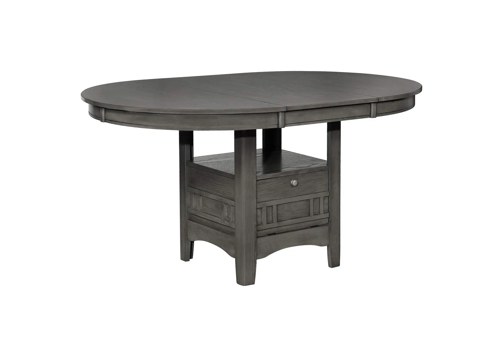 Lavon Oval 60-inch Wood Extension Leaf Dining Table Medium Grey