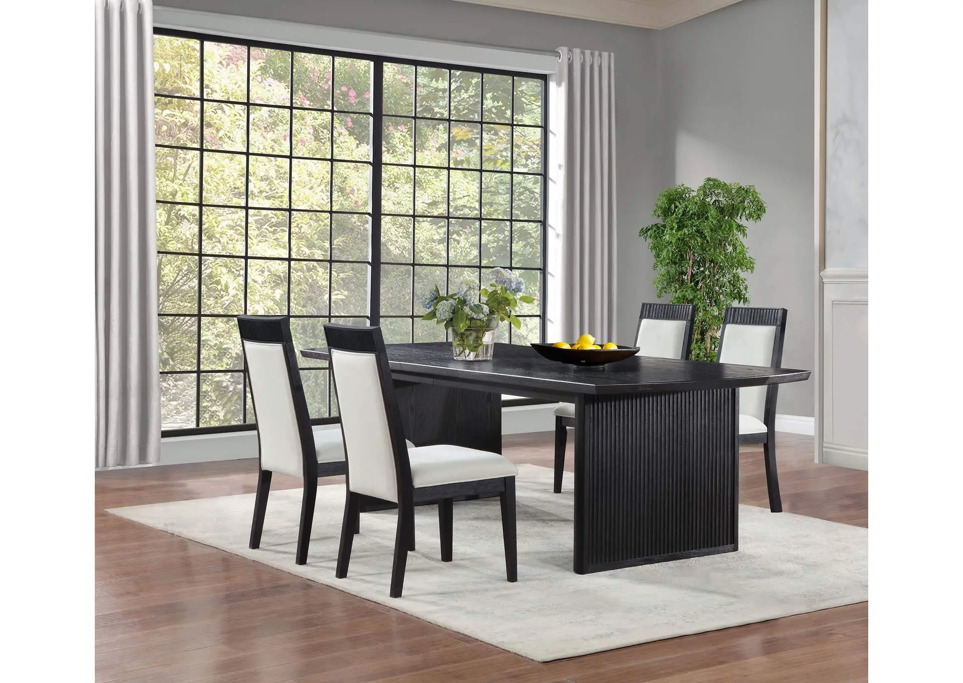 Brookmead 5-piece Extension Leaf Dining Table Set Black