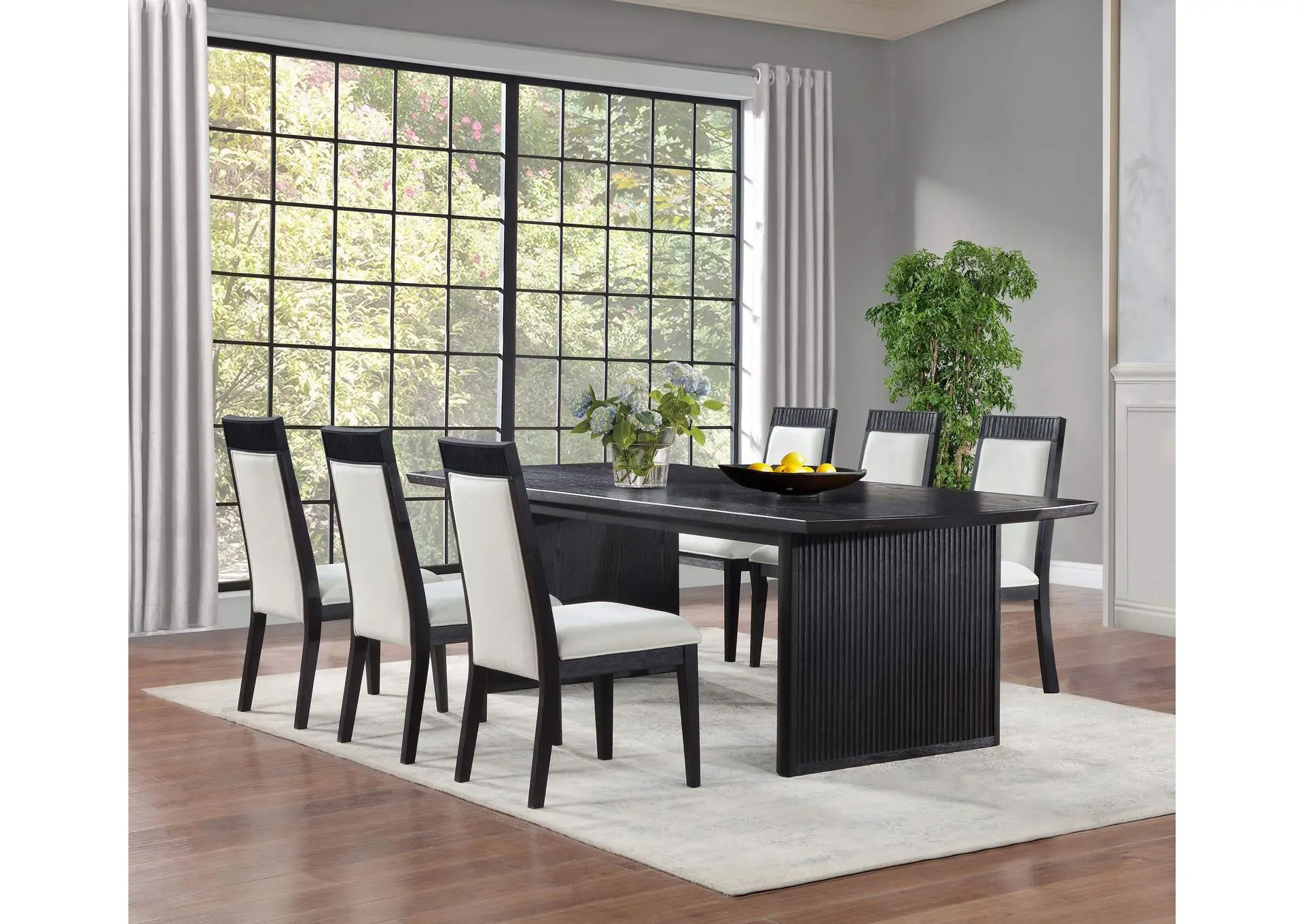 Brookmead 7-piece Extension Leaf Dining Table Set Black