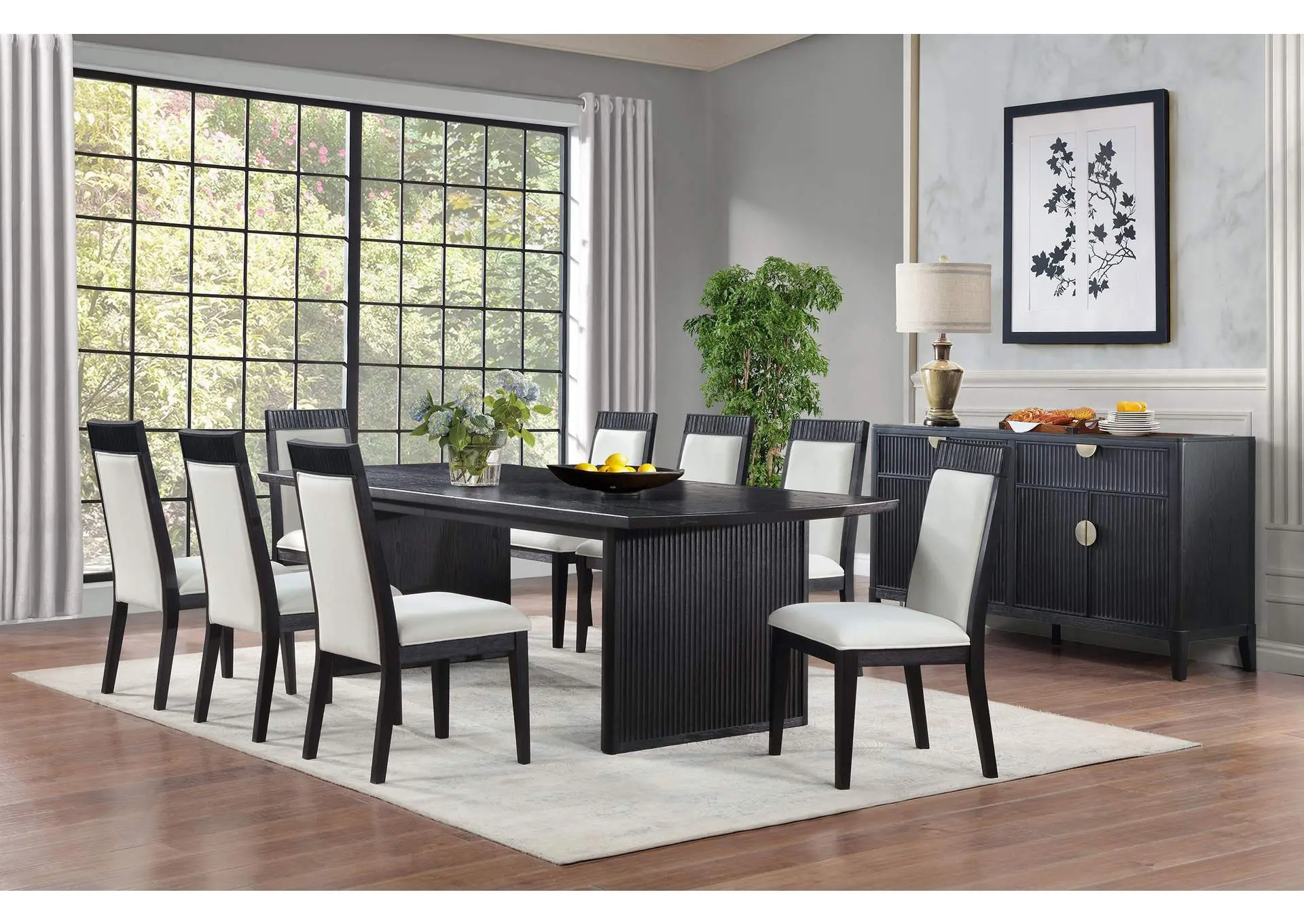 Brookmead 9-piece Extension Leaf Dining Table Set Black