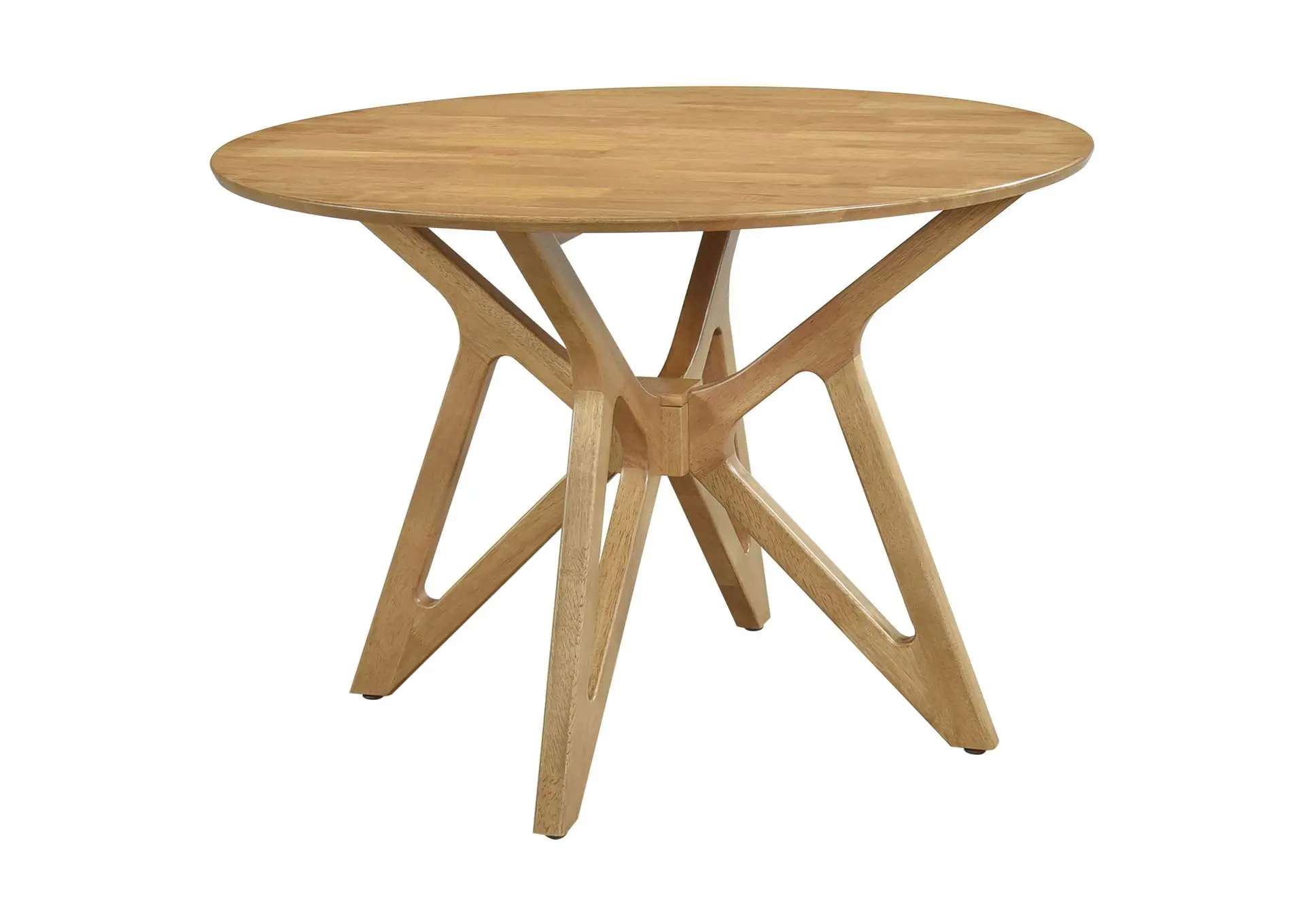 Elowen Round 42-inch Solid Wood Dining Table Light Walnut