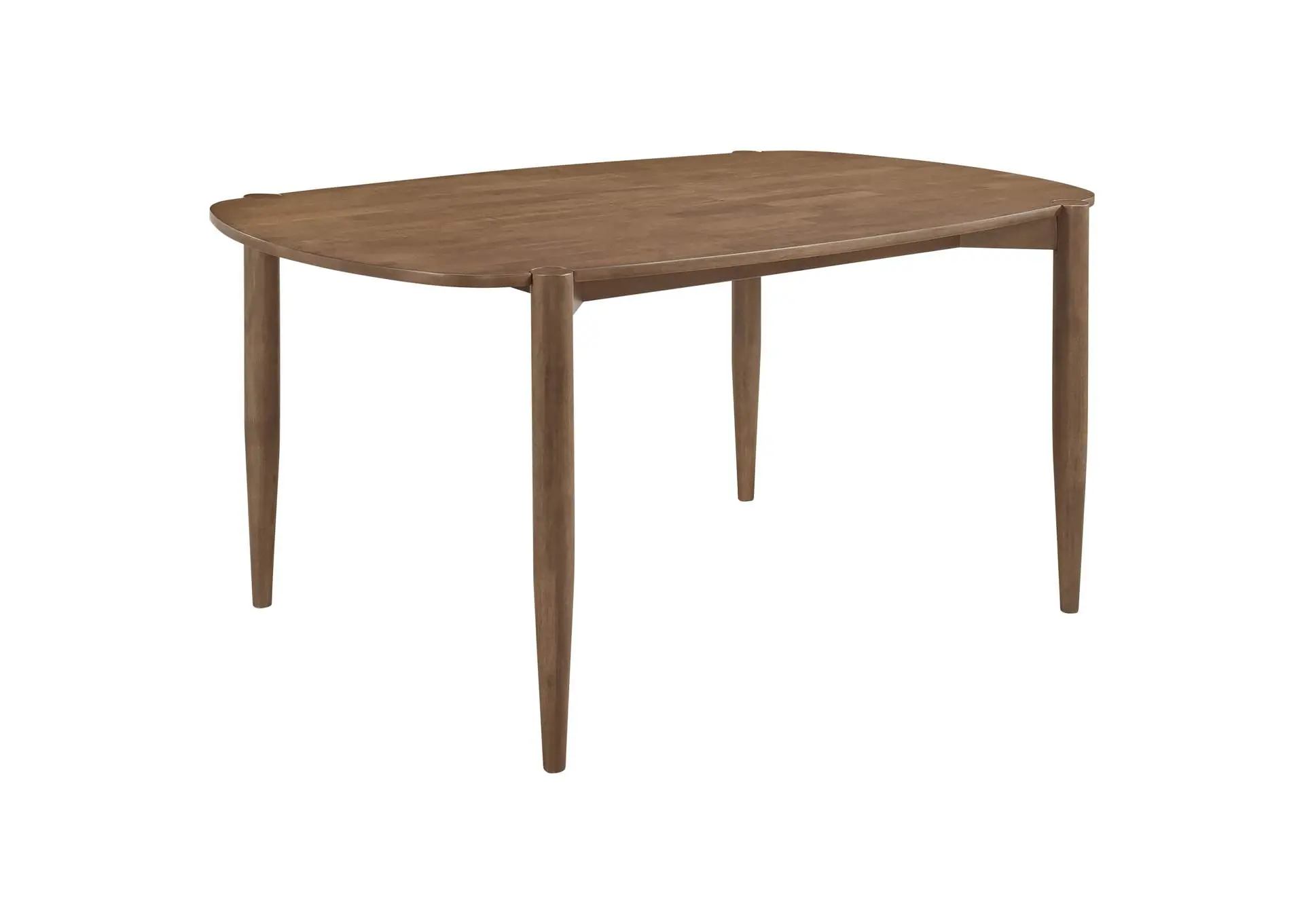 Dortch 63-inch Oval Rubberwood Dining Table with Tapered Legs Walnut