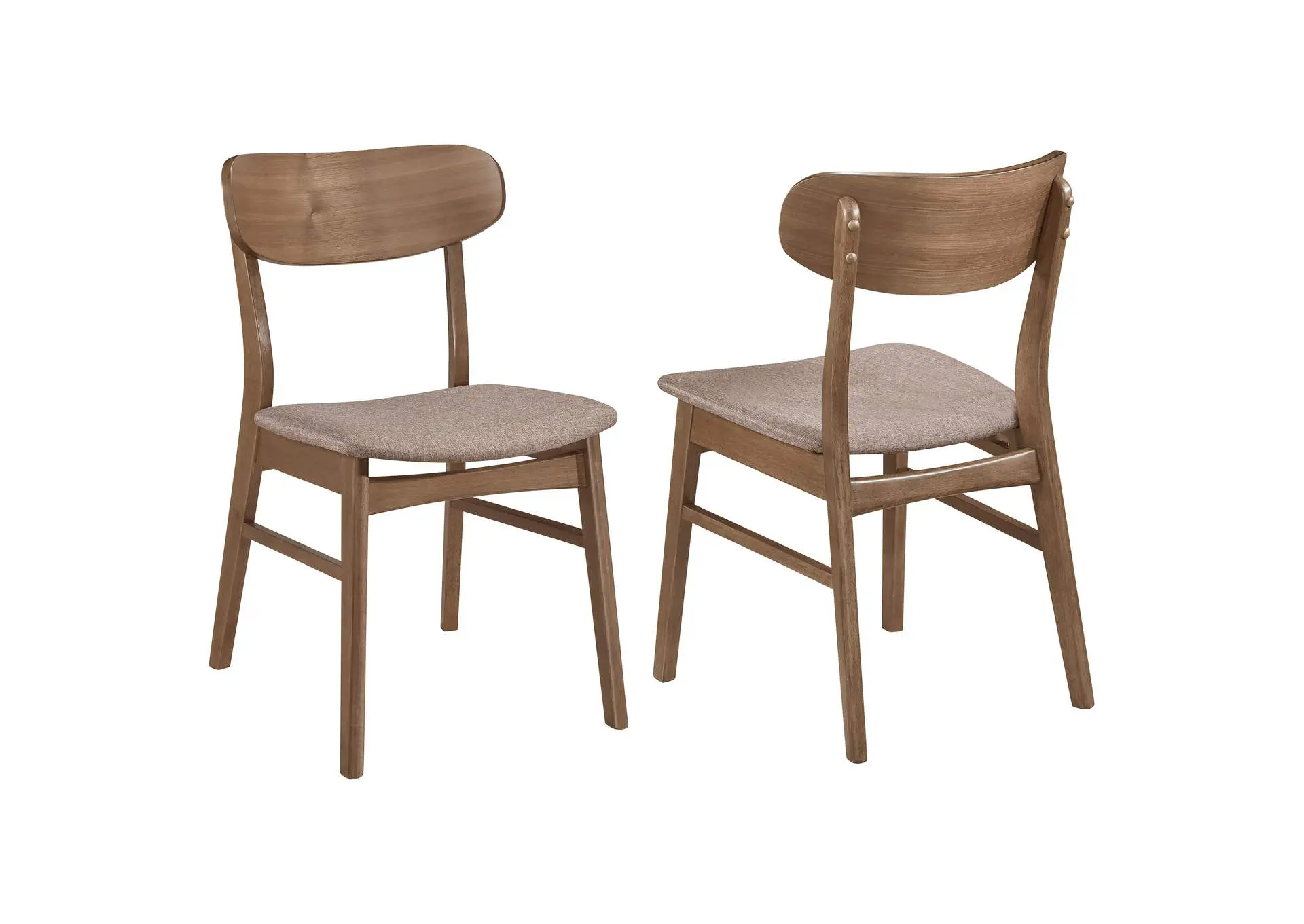 Dortch Curved-Back Upholstered Dining Side Chair Walnut Set of 2