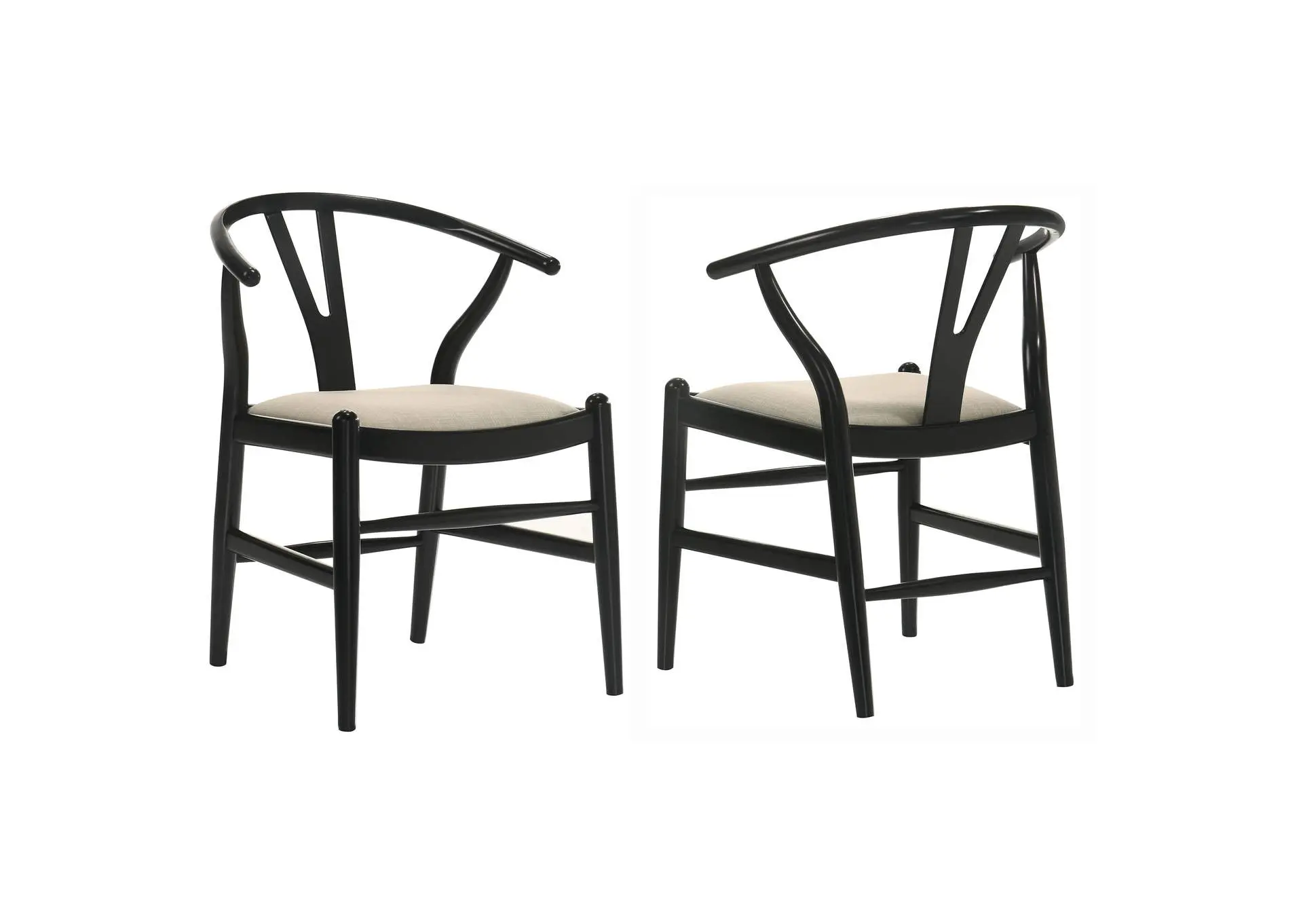 Crestmont Wood Wishbone Dining Side Chair Black (Set of 2)